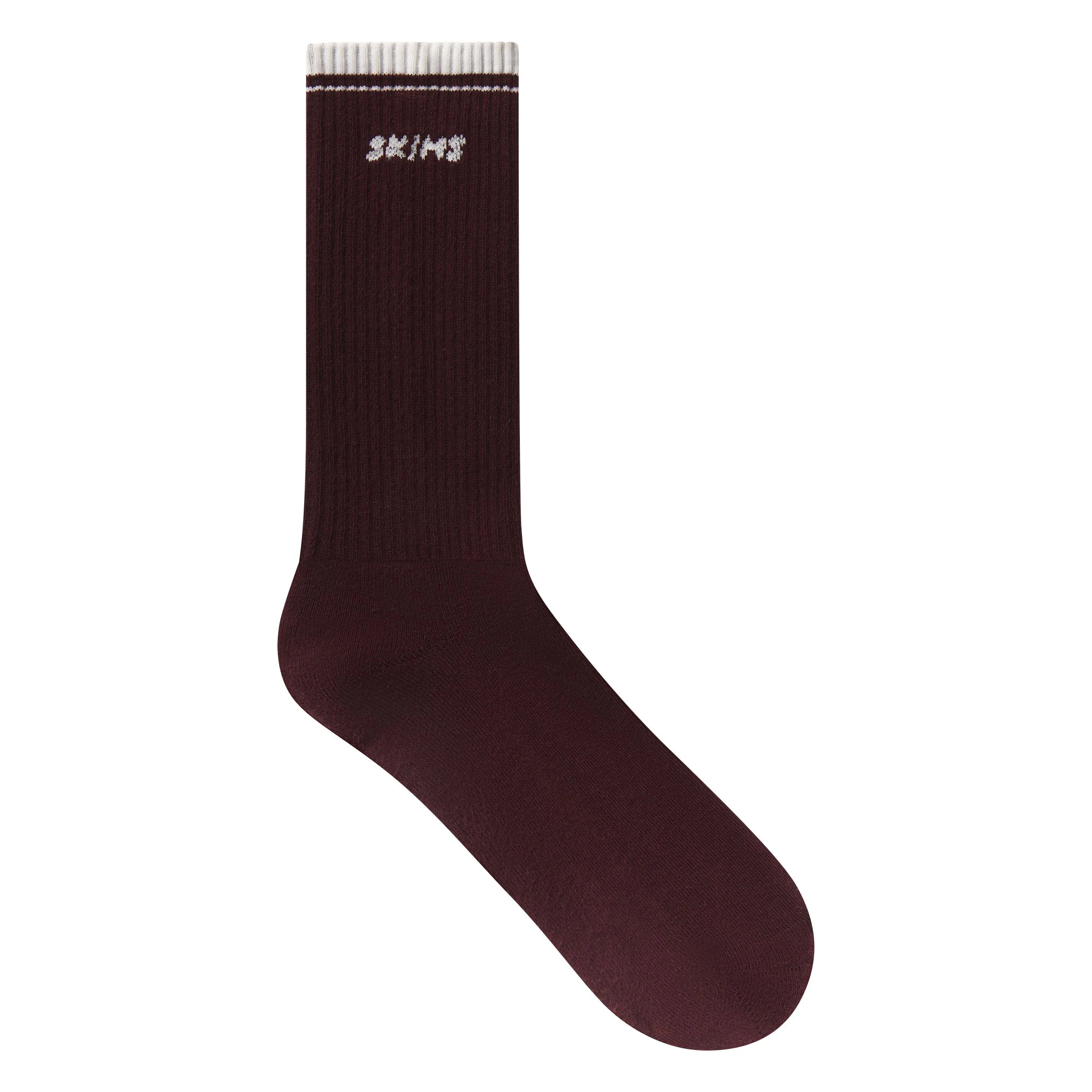 RIBBED CREW LOGO SOCK 3-PACK | CURRANT SNOW MULTI & LAYS FLAT ON A WHITE BACKGROUND | FLT