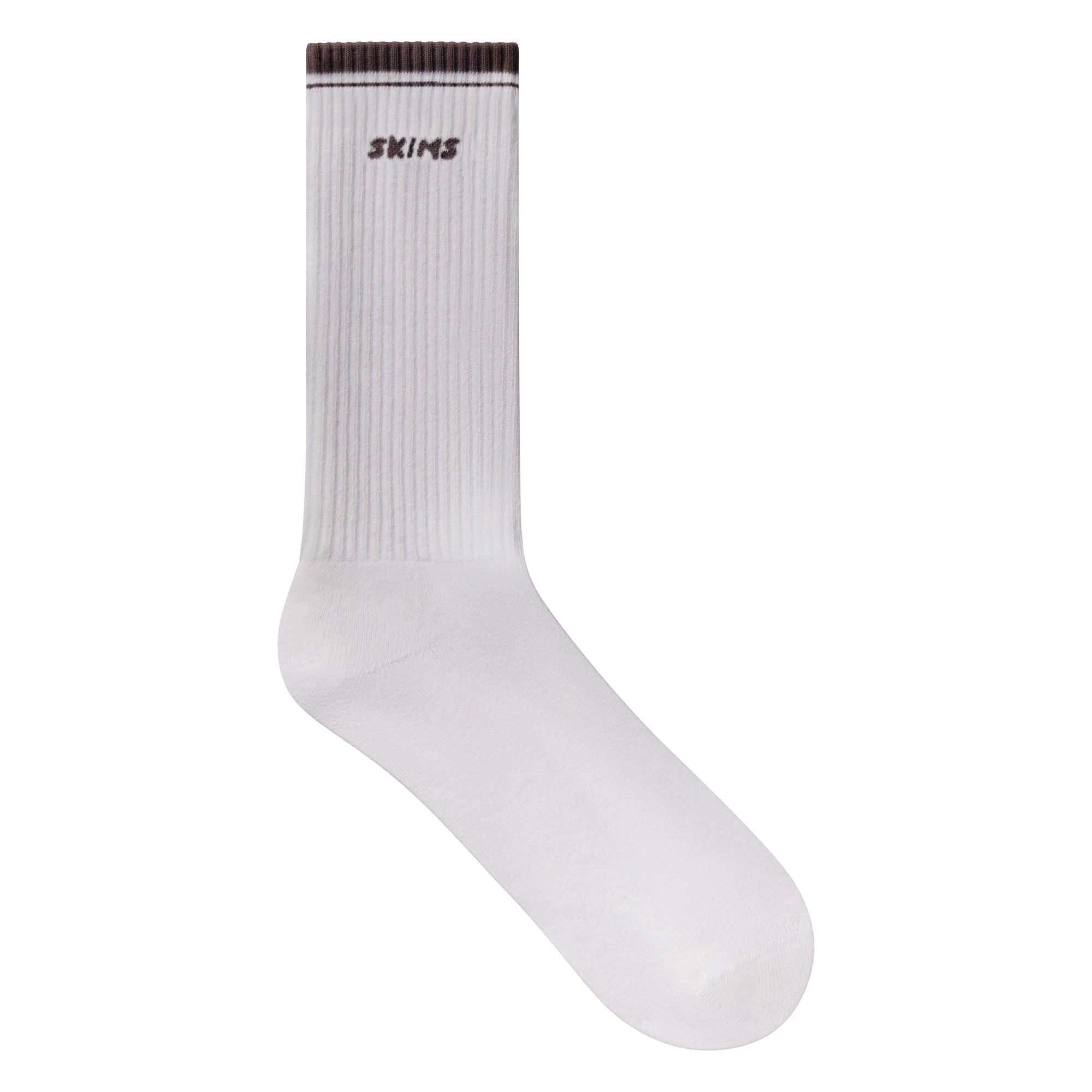 RIBBED CREW LOGO SOCK 3-PACK | STONE MULTI & LAYS FLAT ON A WHITE BACKGROUND | FLT