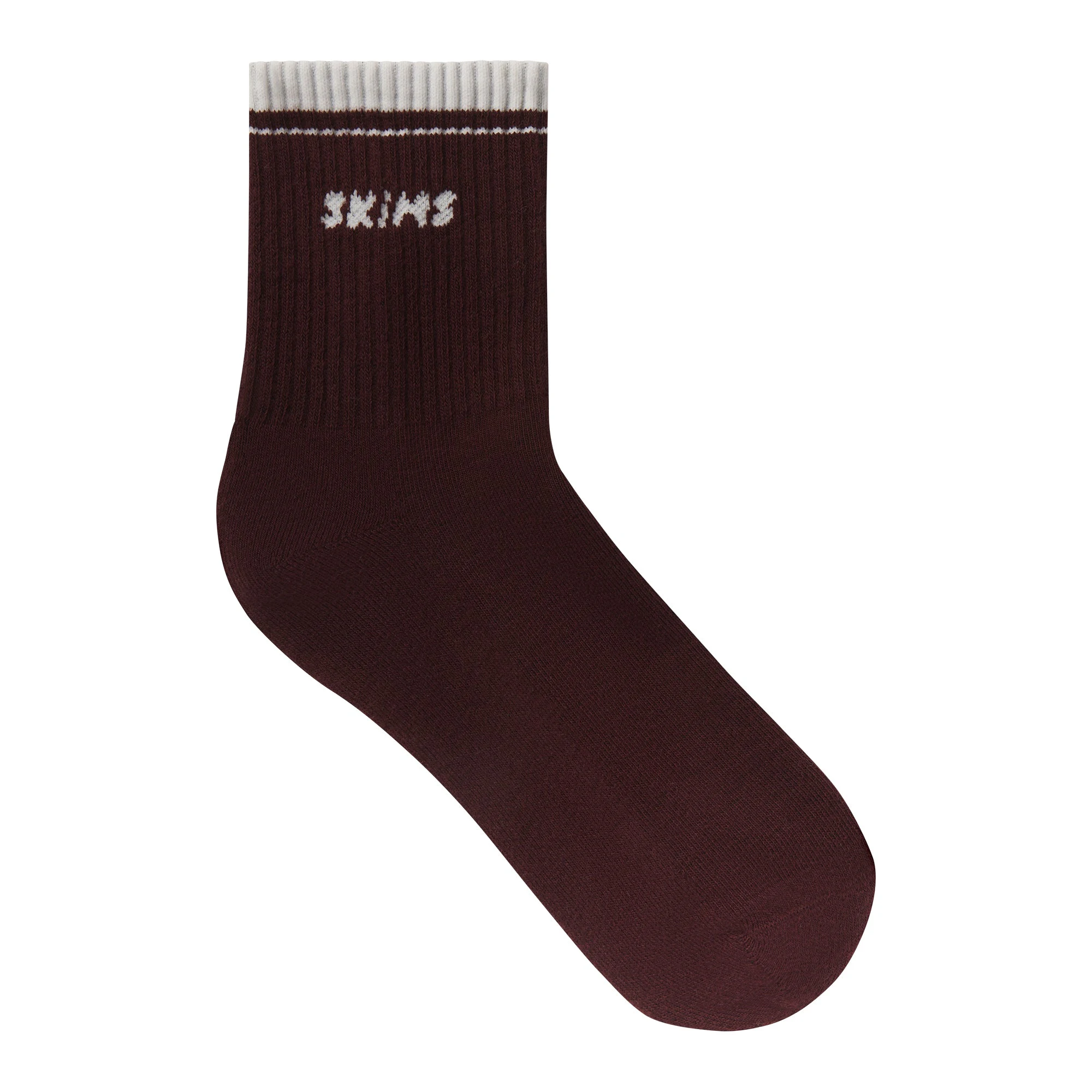 RIBBED QUARTER CREW LOGO SOCK 3-PACK | CURRANT SNOW MULTI & LAYS FLAT ON A WHITE BACKGROUND | FLT