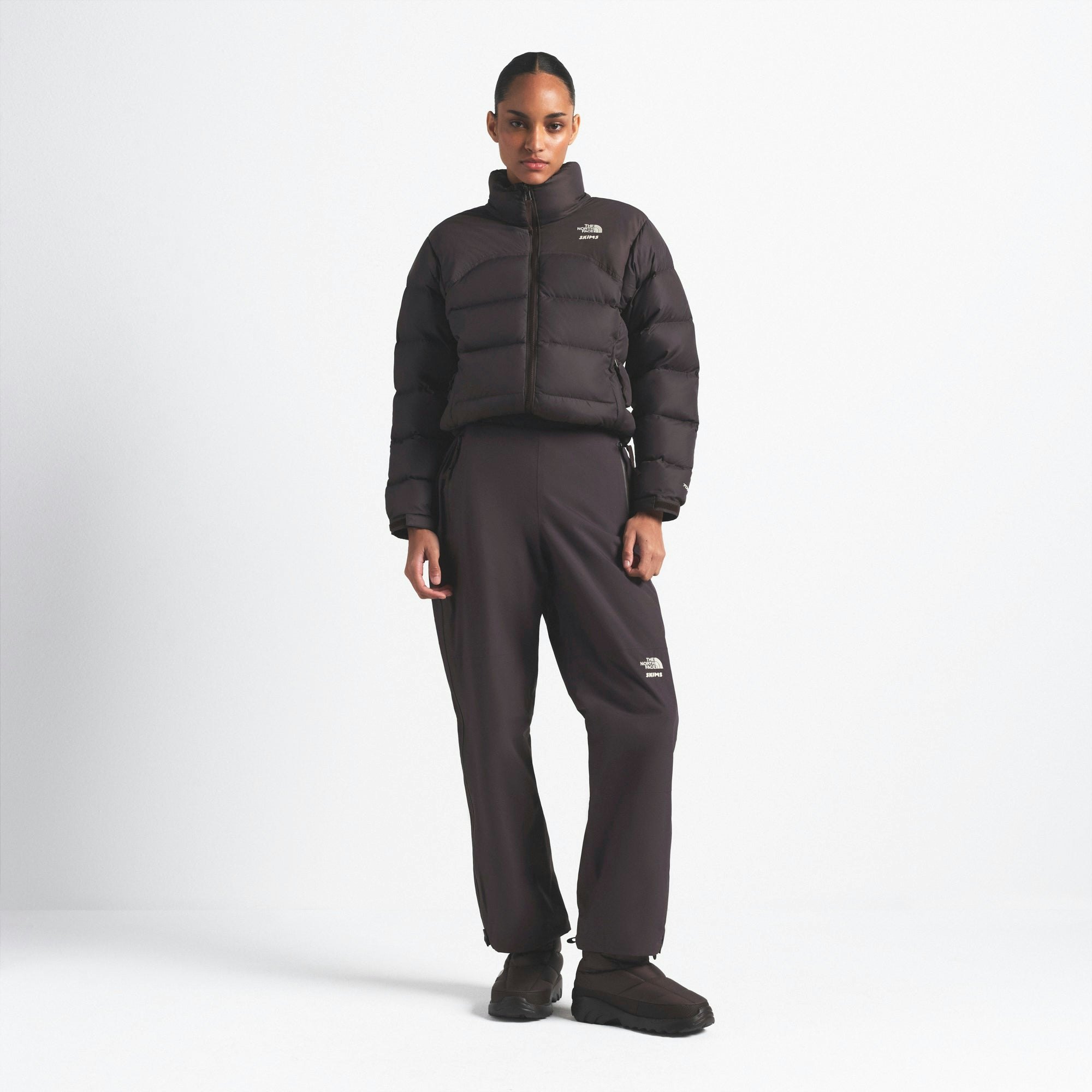 THE NORTH FACE X SKIMS 2000 RETRO NUPTSE JACKET | PHOENIX ON A MODEL FRONT VIEW @ | FOCUS: 0.0, 1.0, 0.9