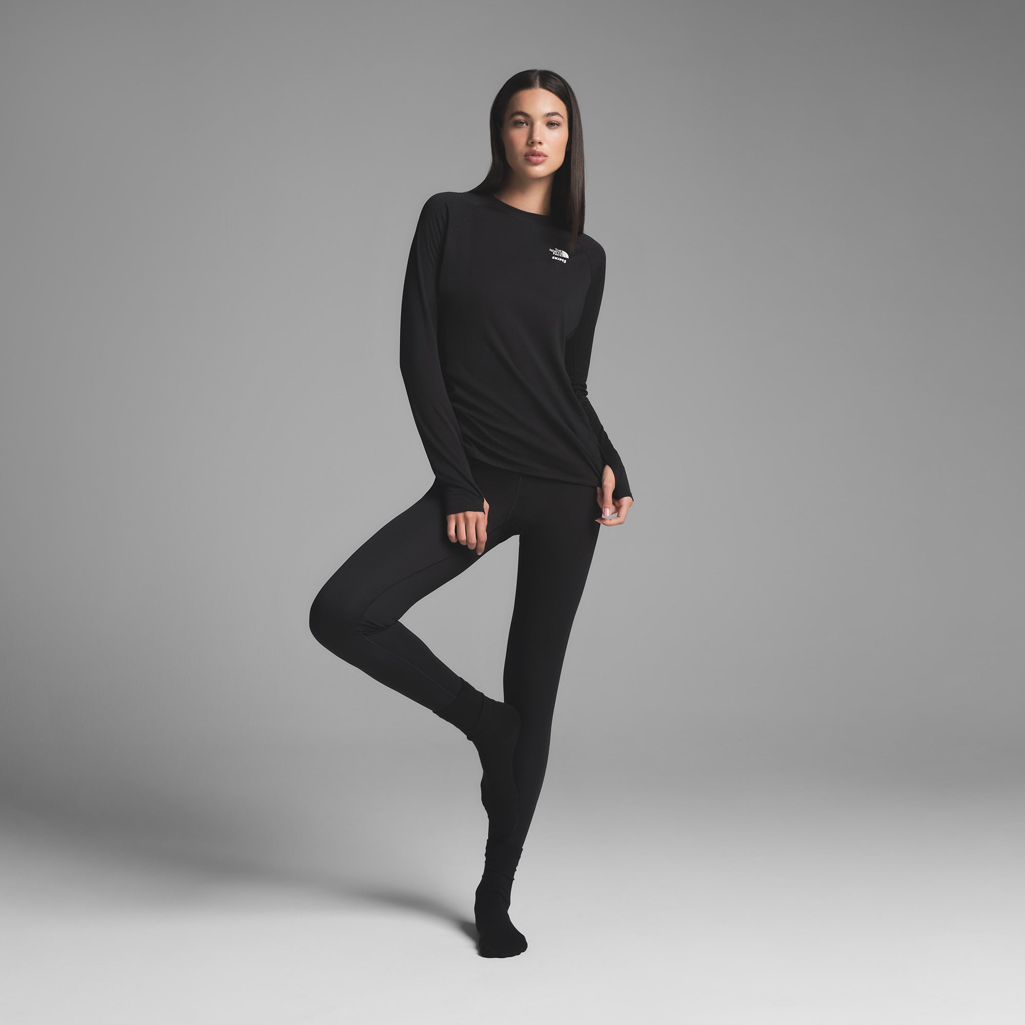 THE NORTH FACE X SKIMS DOTKNIT LONG SLEEVE TOP | ONYX | XS