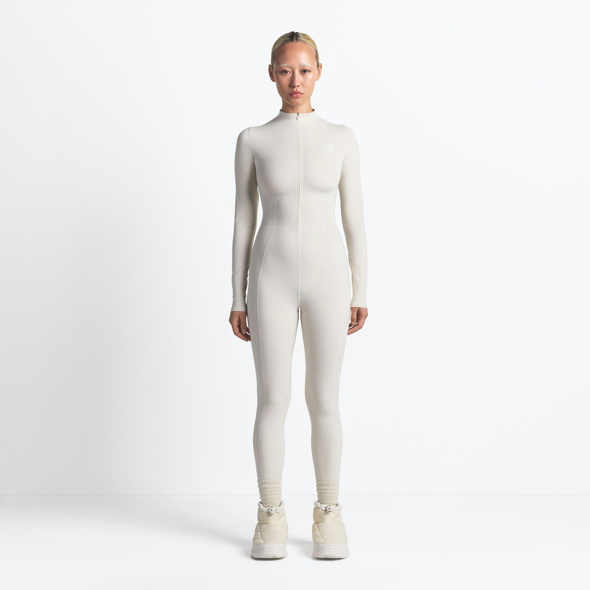 THE NORTH FACE X SKIMS REFINA BODYSUIT | BONE ON A MODEL FRONT VIEW @ | FOCUS: 0.0, 1.0, 0.9