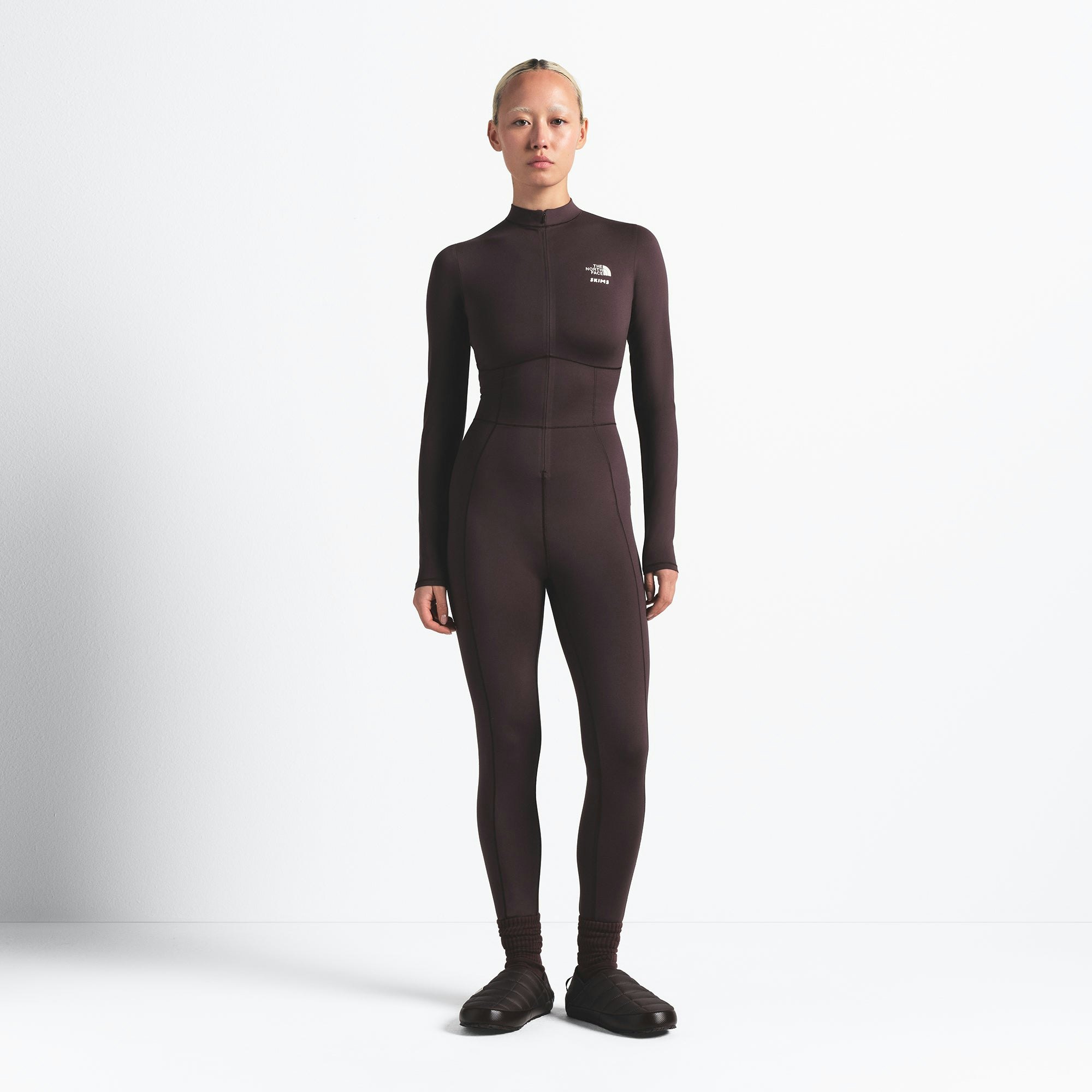 THE NORTH FACE X SKIMS REFINA BODYSUIT | PHOENIX ON A MODEL FRONT VIEW @ | FOCUS: 0.0, 1.0, 0.9