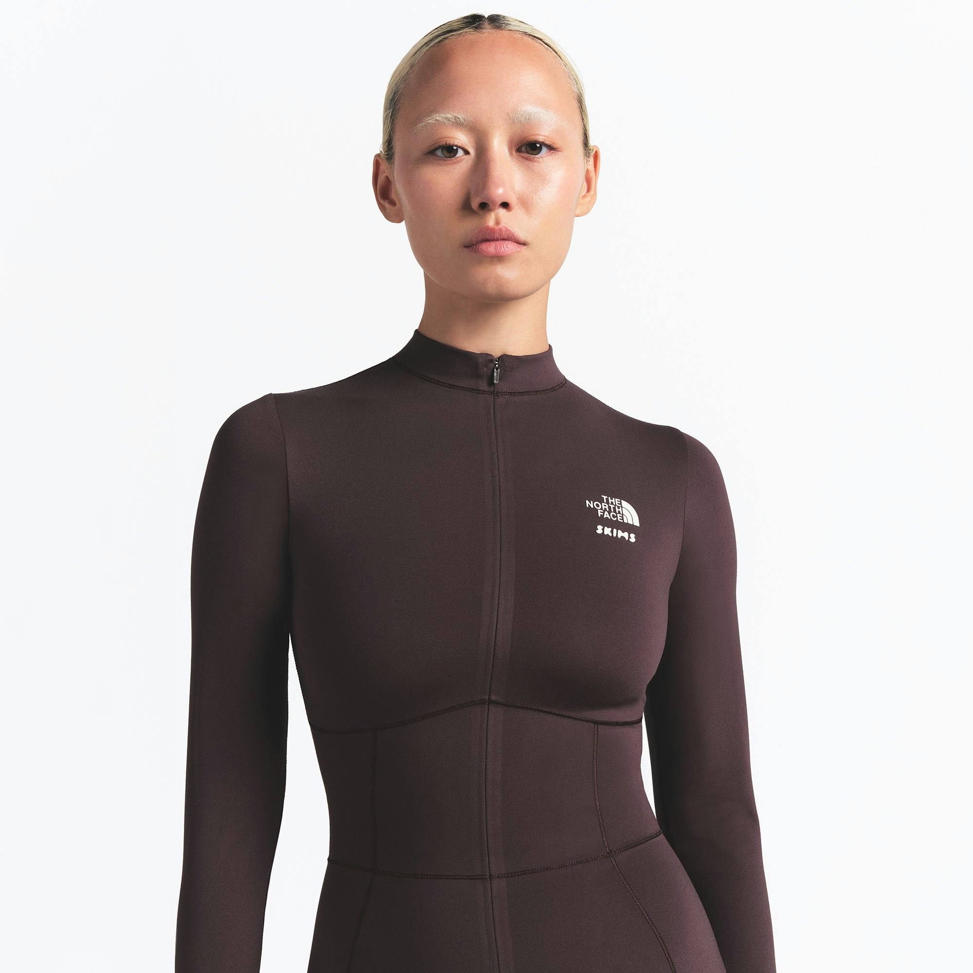 THE NORTH FACE X SKIMS REFINA BODYSUIT | PHOENIX ON A MODEL FRONT VIEW @ | FOCUS: 0.0, 1.0, 0.9