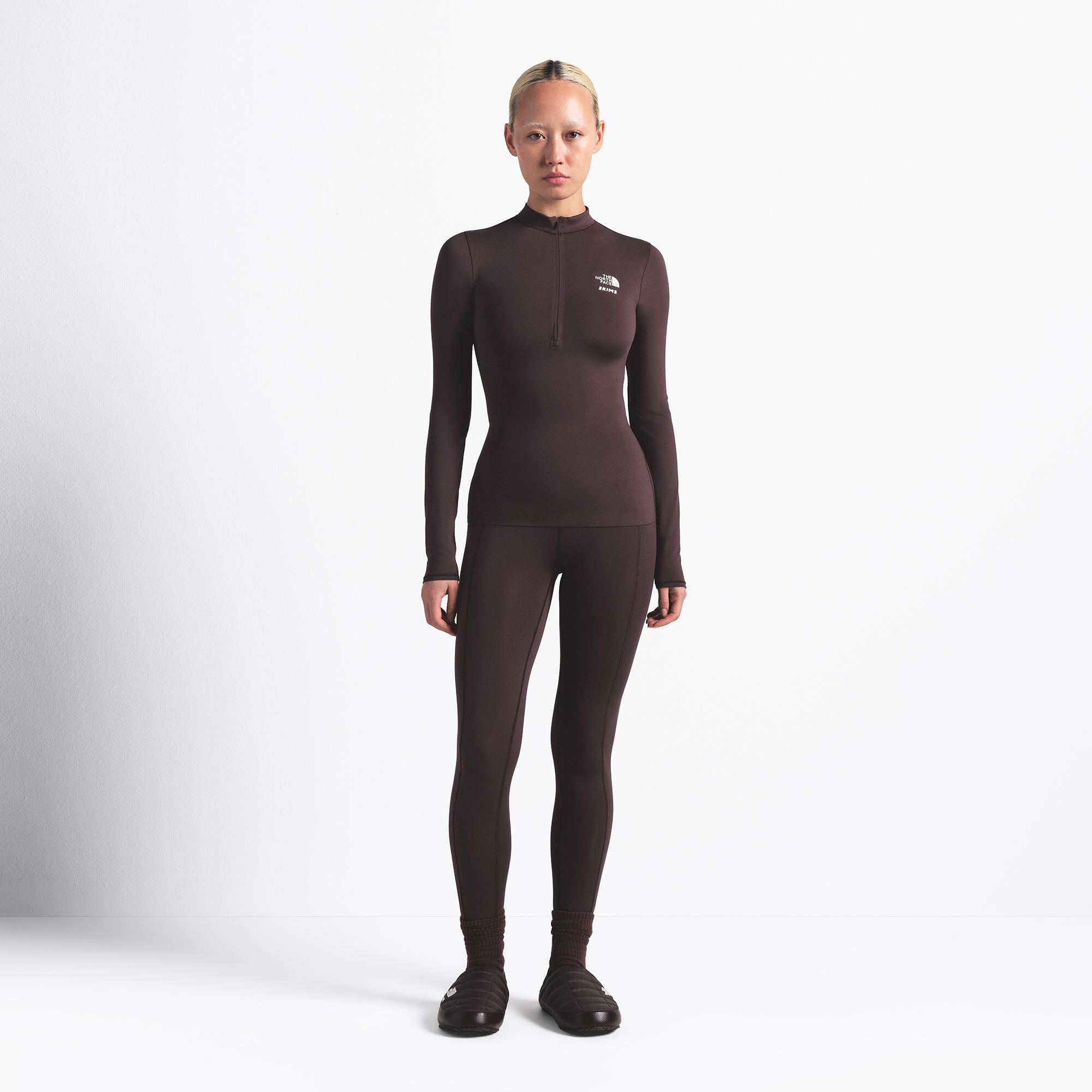 THE NORTH FACE X SKIMS REFINA LONG SLEEVE TOP | PHOENIX ON A MODEL FRONT VIEW @ | FOCUS: 0.0, 1.0, 0.9