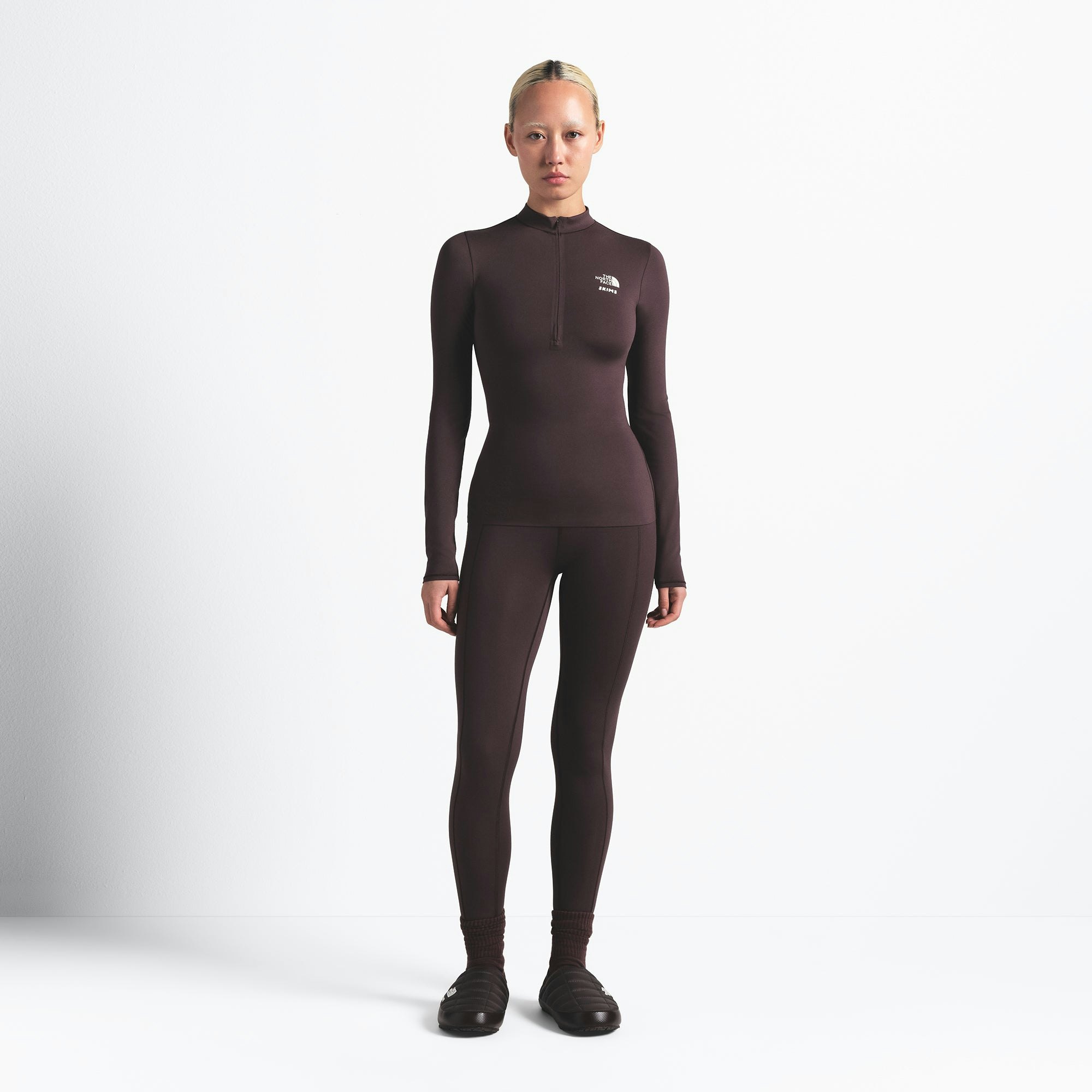 THE NORTH FACE X SKIMS REFINA LONG SLEEVE TOP | PHOENIX ON A MODEL FRONT VIEW @ | FOCUS: 0.0, 1.0, 0.9
