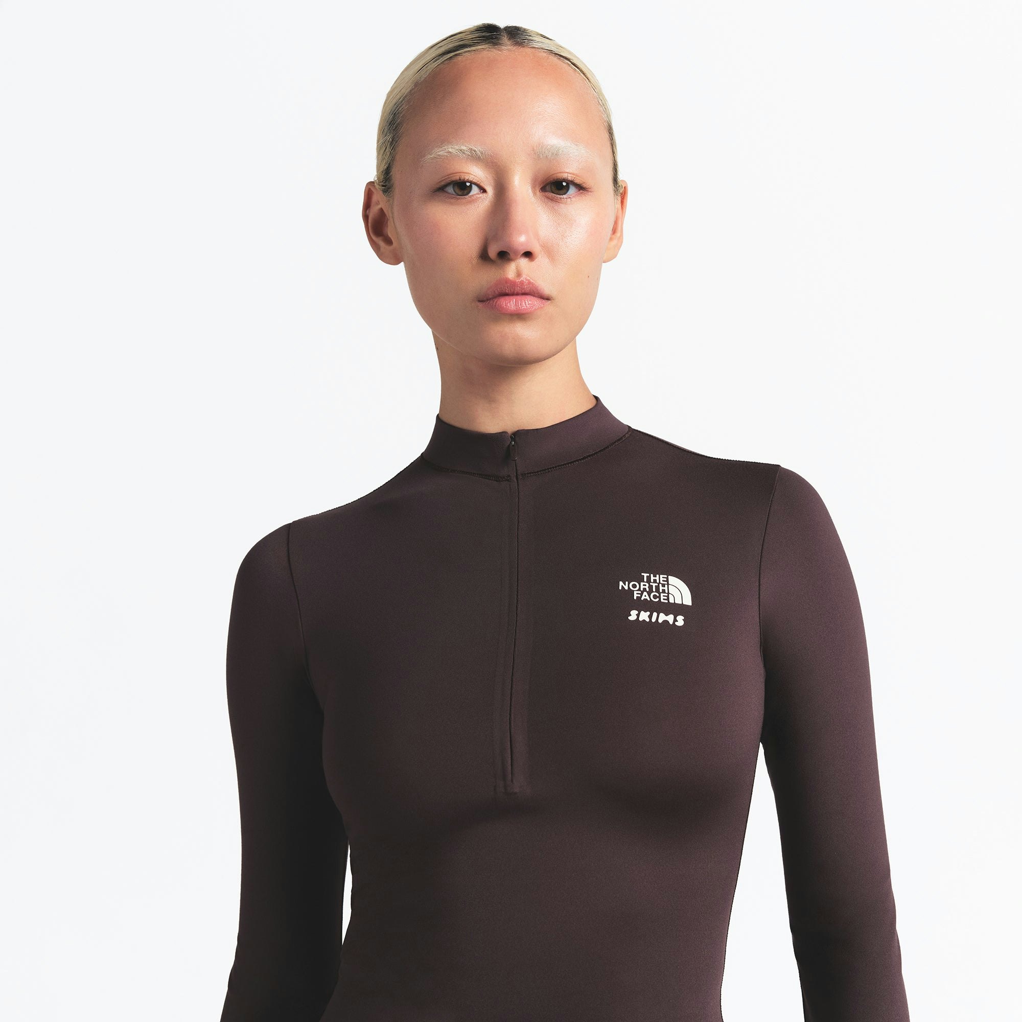 THE NORTH FACE X SKIMS REFINA LONG SLEEVE TOP | PHOENIX ON A MODEL FRONT VIEW @ | FOCUS: 0.0, 1.0, 0.9