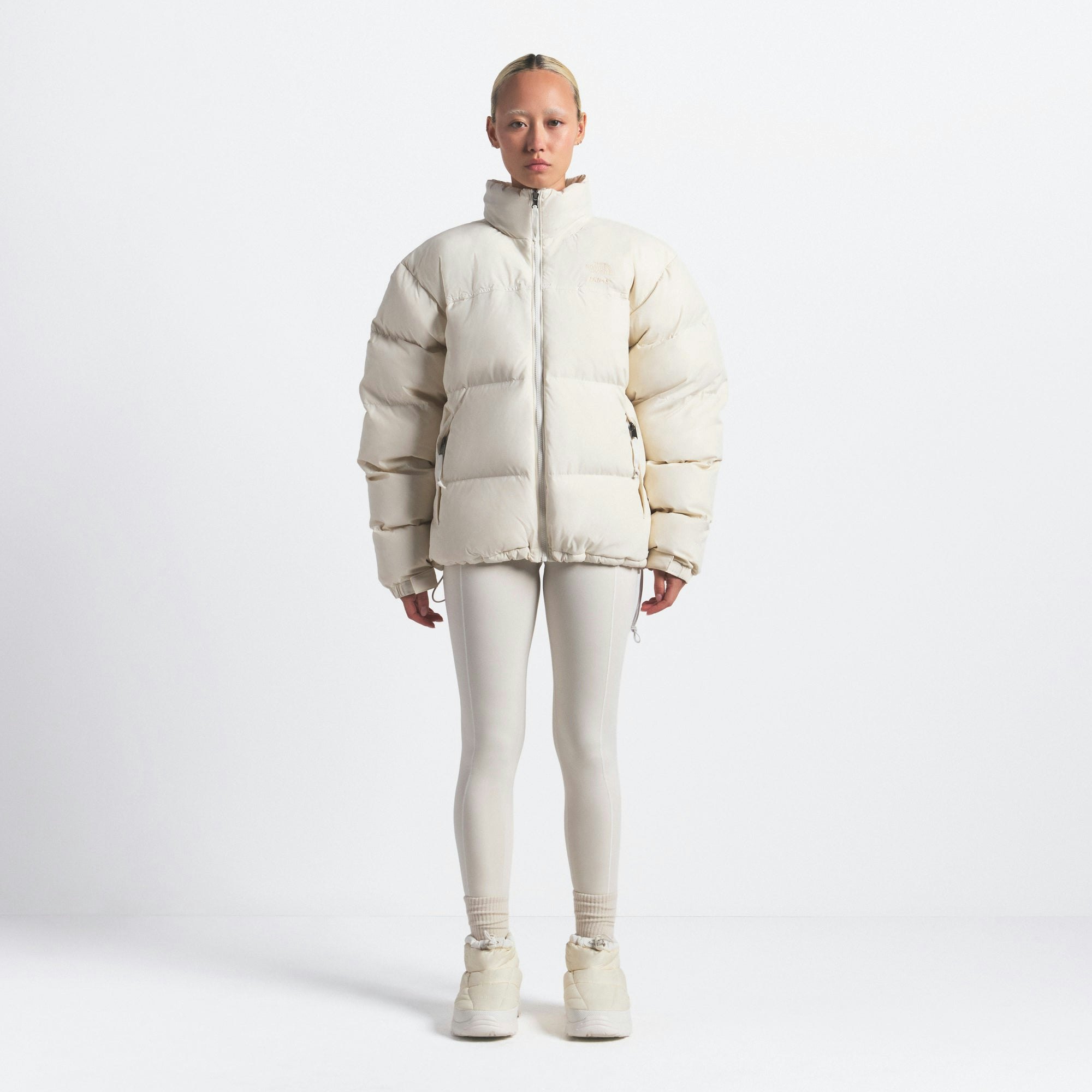 THE NORTH FACE X SKIMS 1996 NUPTSE JACKET | BONE ON A MODEL FRONT VIEW @ | FOCUS: 0.0, 1.0, 0.9