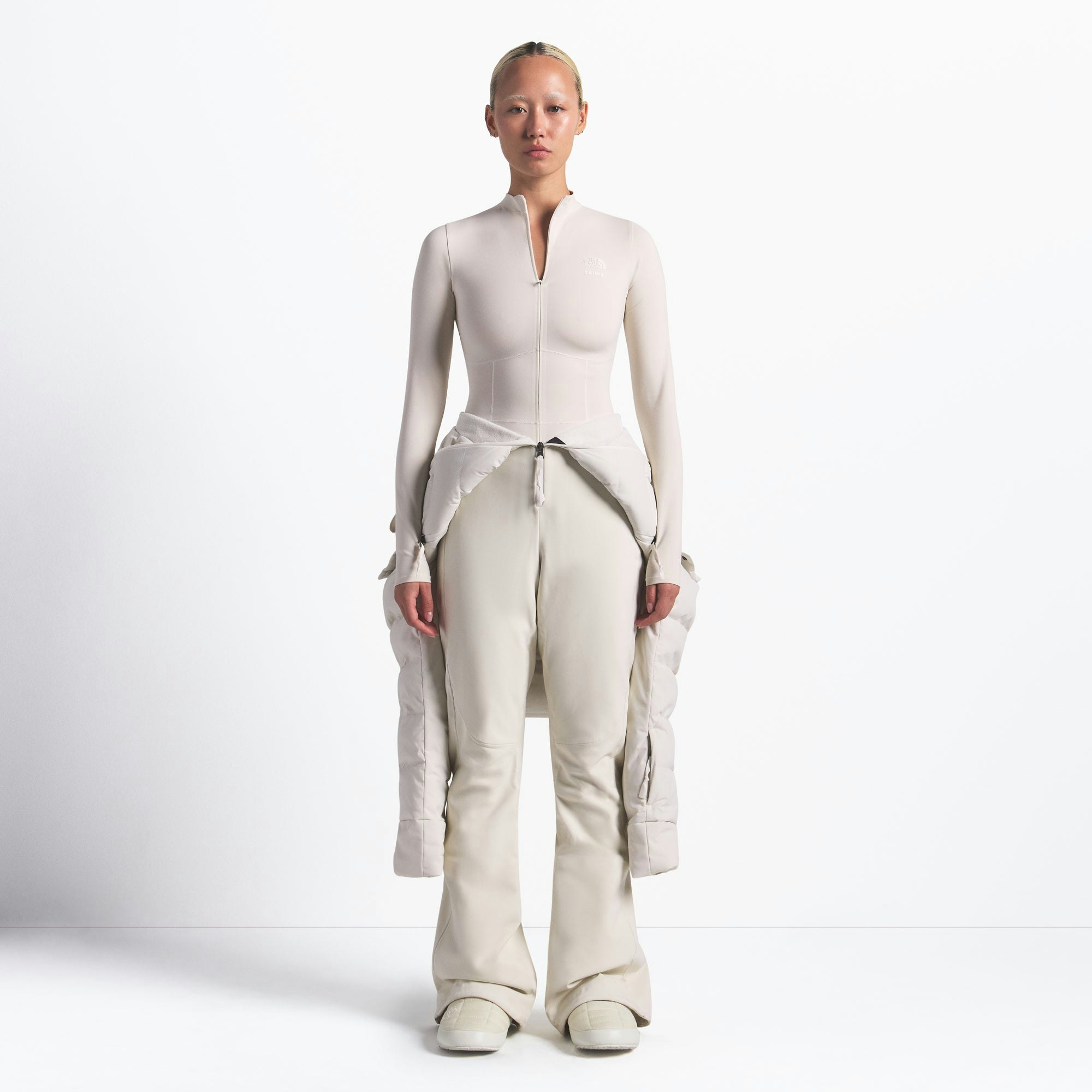 THE NORTH FACE X SKIMS OFF THE CLOCK ONE PIECE | BONE ON A MODEL FRONT VIEW @ | FOCUS: 0.0, 1.0, 0.9