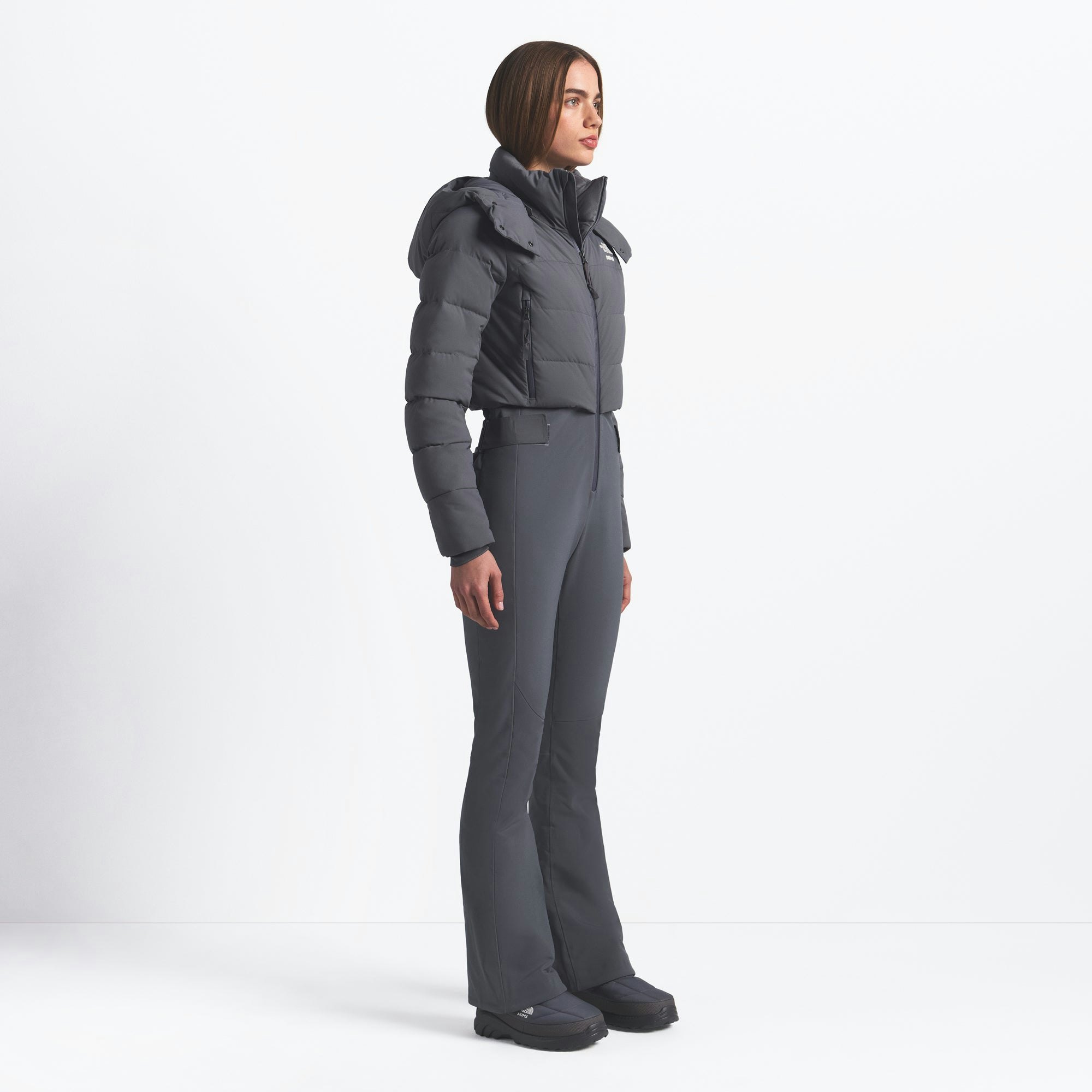 THE NORTH FACE X SKIMS OFF THE CLOCK ONE PIECE | GUNMETAL ON A MODEL FRONT VIEW @ | FOCUS: 0.0, 1.0, 0.9