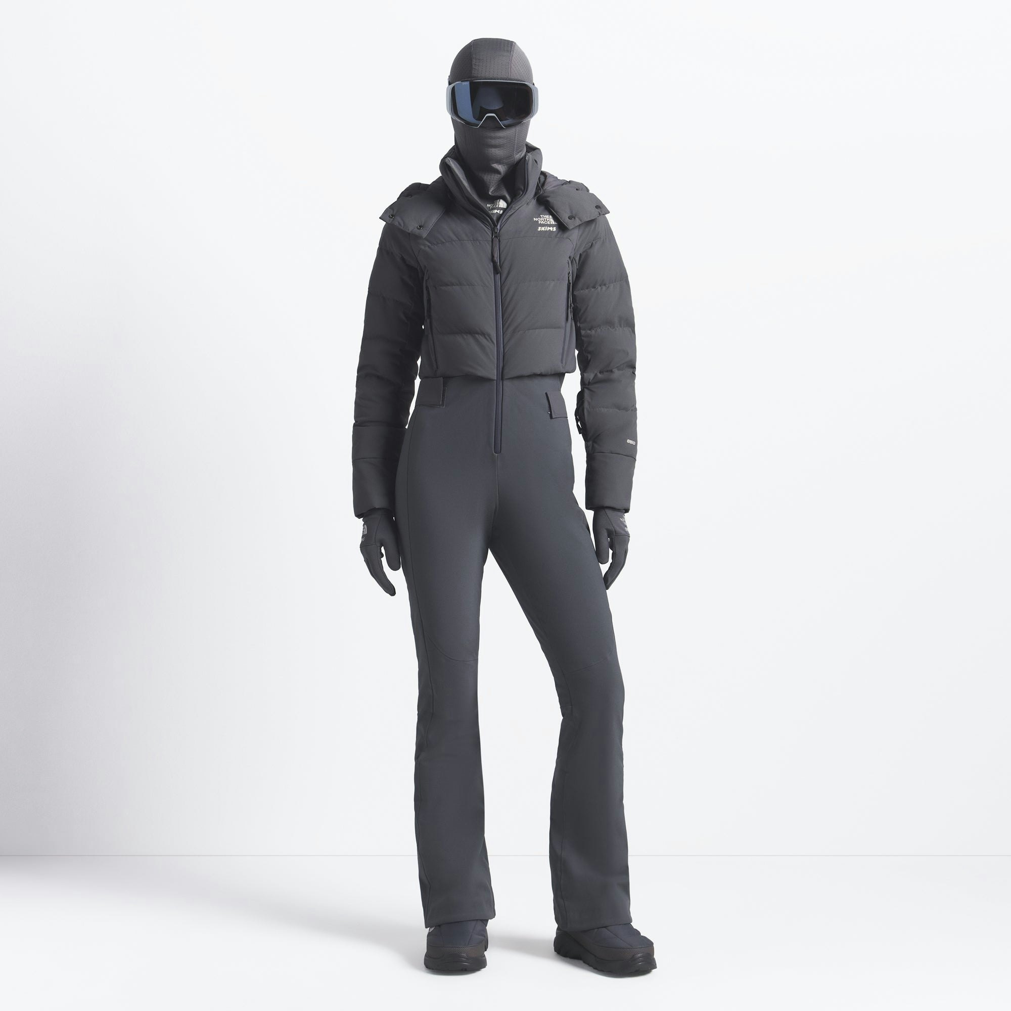 THE NORTH FACE X SKIMS OFF THE CLOCK ONE PIECE | GUNMETAL ON A MODEL FRONT VIEW @ | FOCUS: 0.0, 1.0, 0.9