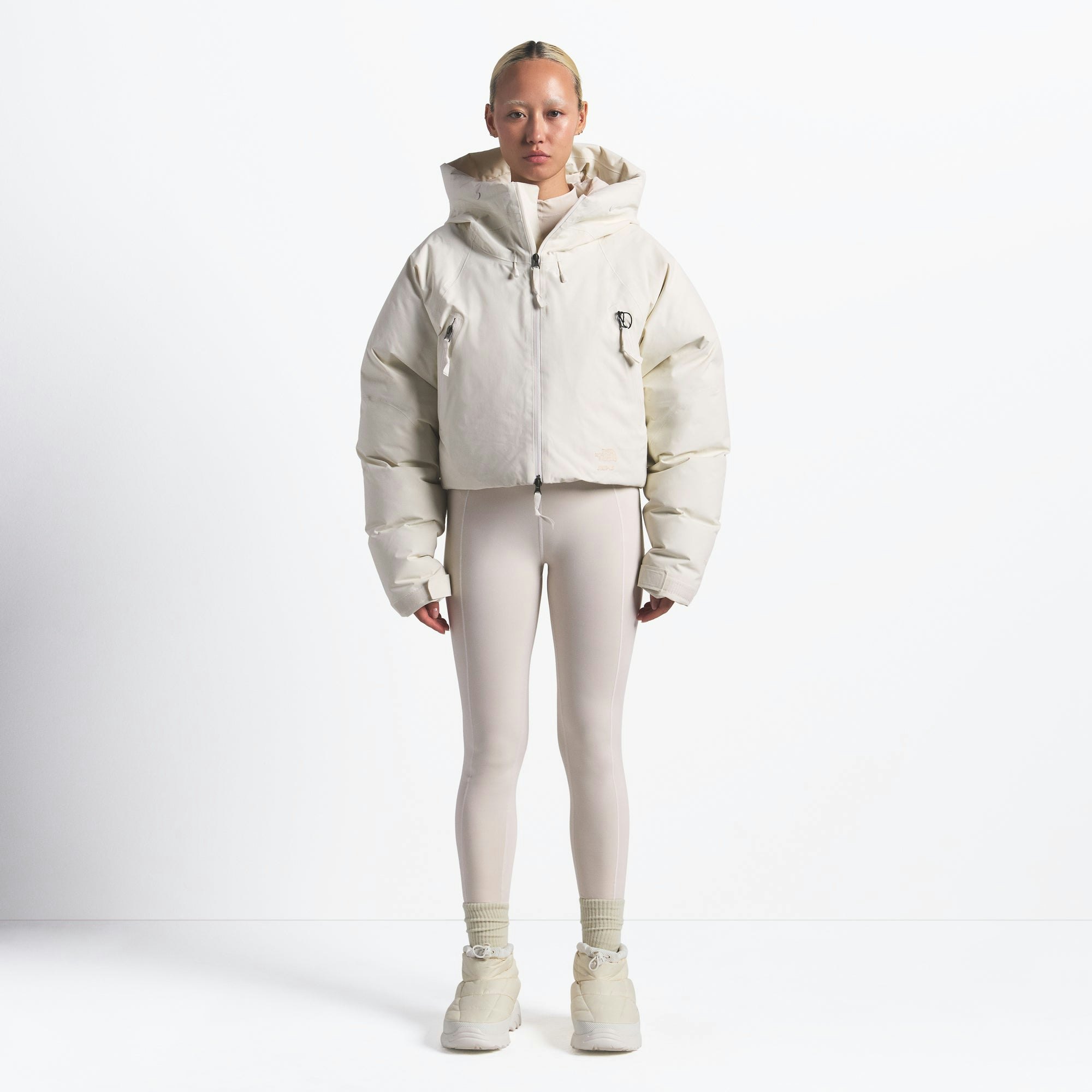 THE NORTH FACE X SKIMS INSULATED SHELL JACKET | BONE ON A MODEL FRONT VIEW @ | FOCUS: 0.0, 1.0, 0.9