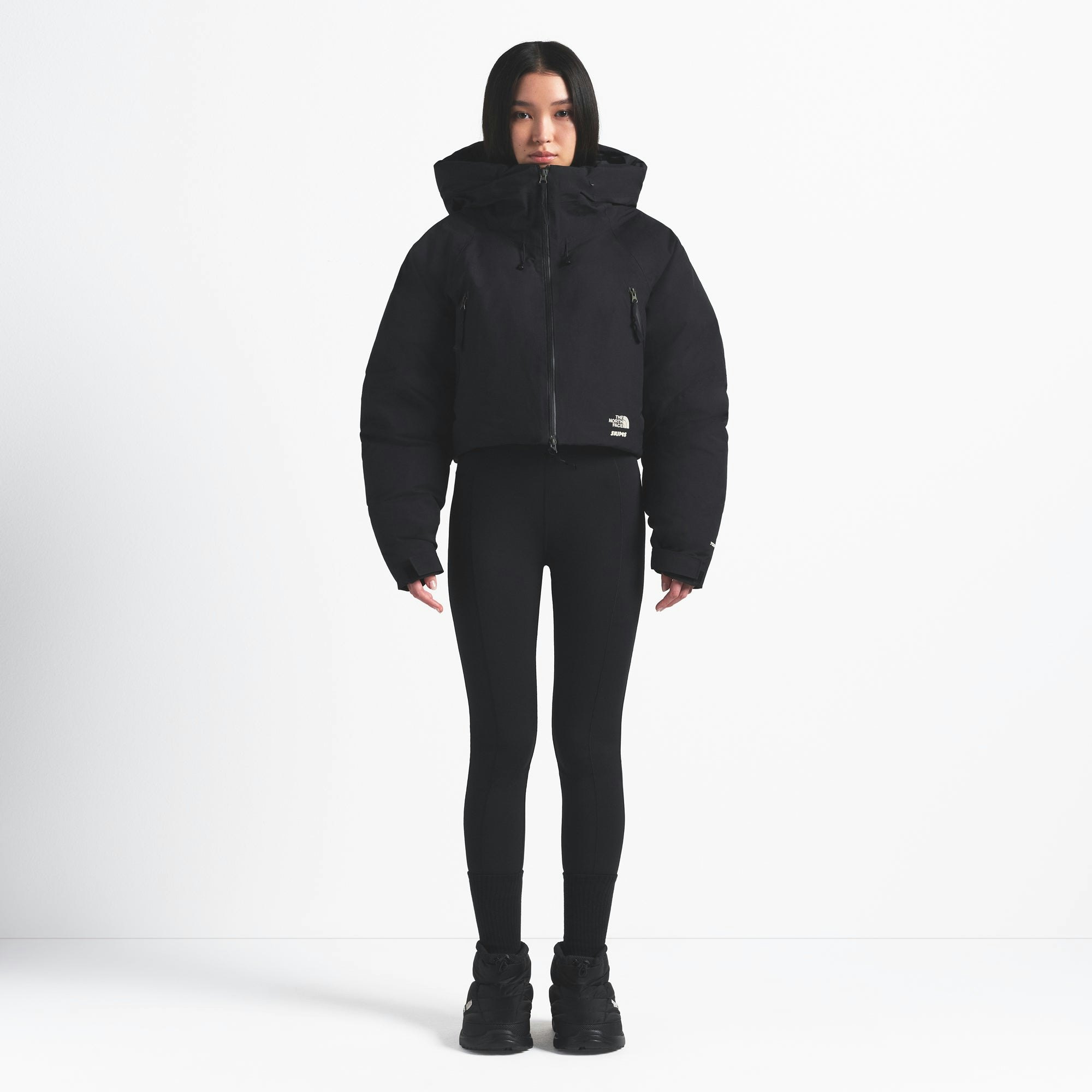 THE NORTH FACE X SKIMS INSULATED SHELL JACKET | ONYX ON A MODEL FRONT VIEW @ | FOCUS: 0.0, 1.0, 0.9