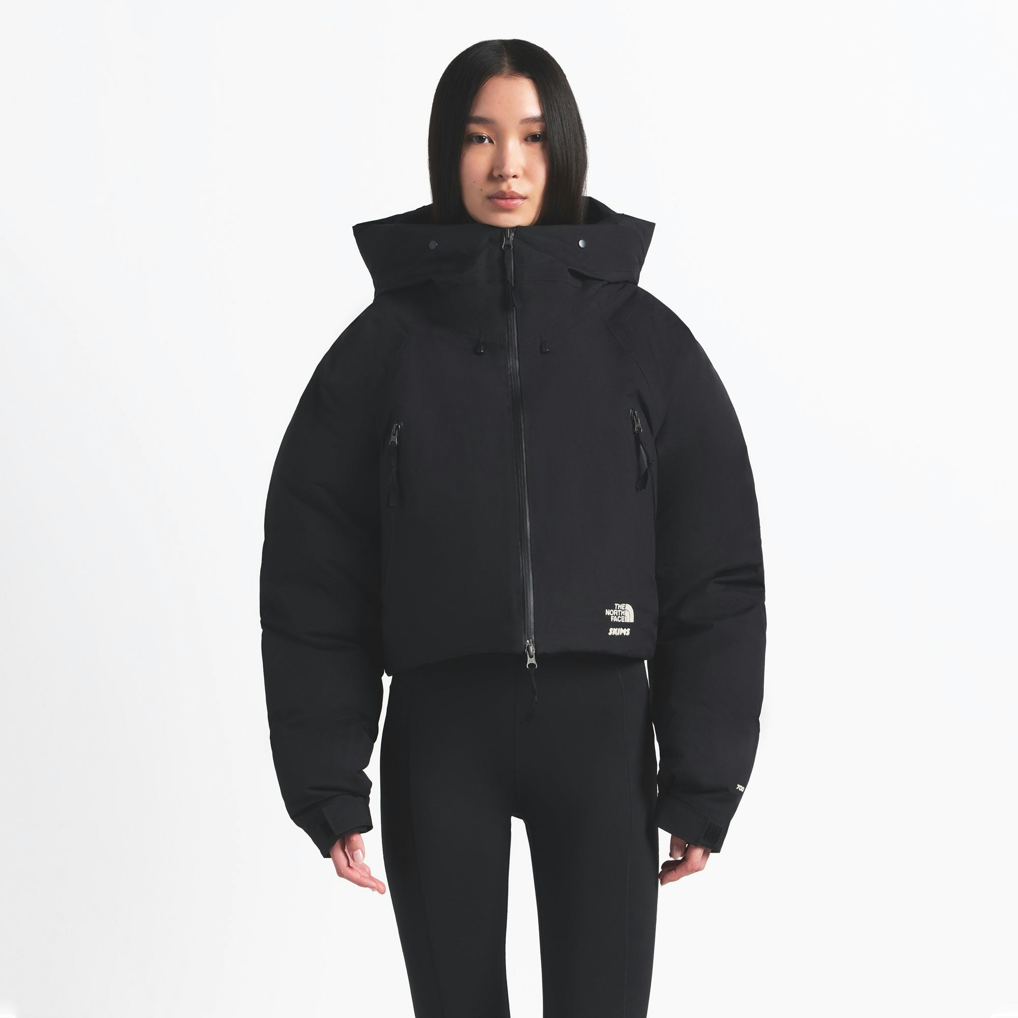 THE NORTH FACE X SKIMS INSULATED SHELL JACKET | ONYX ON A MODEL FRONT VIEW @ | FOCUS: 0.0, 1.0, 0.9