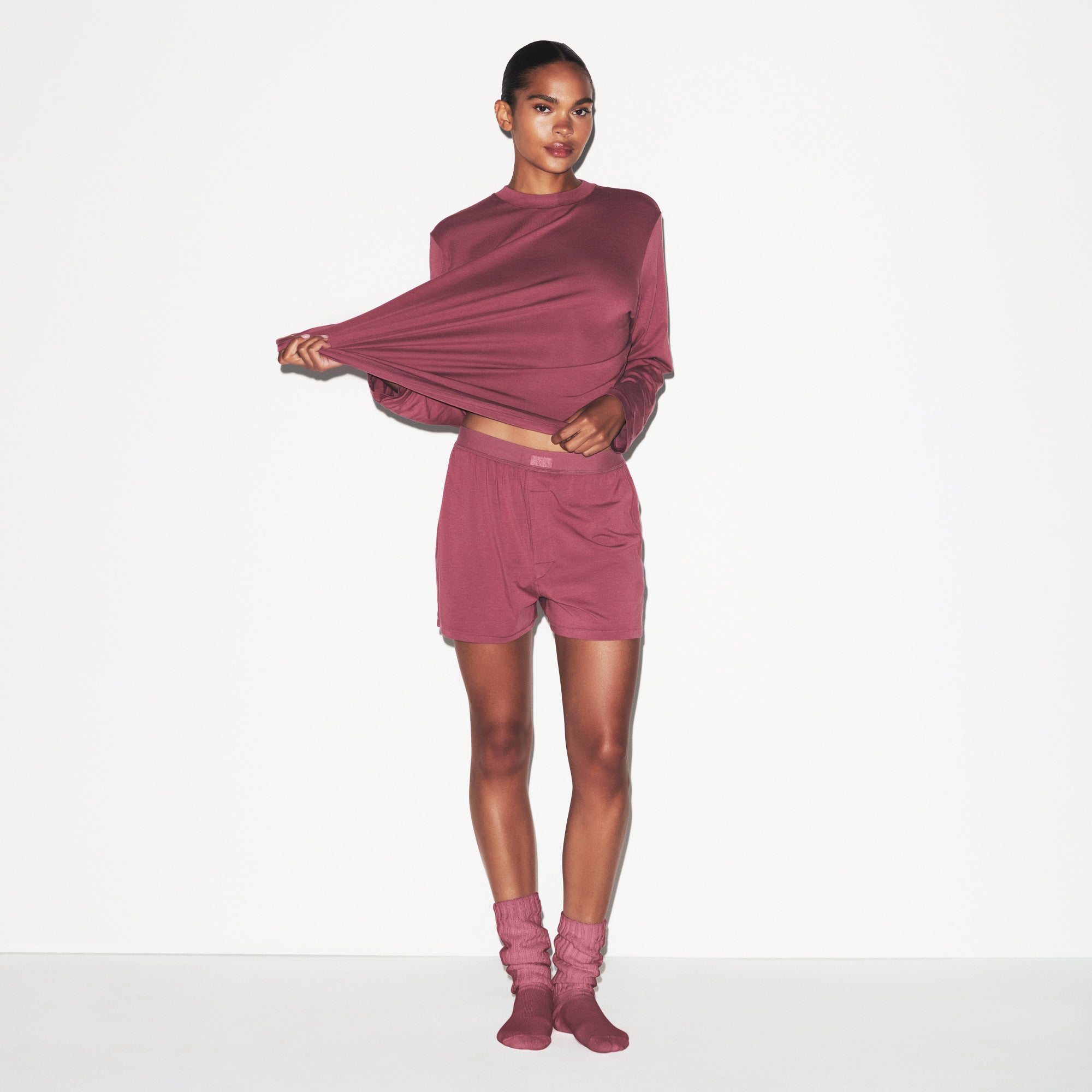 SKIMS ラウンジウェア SOFT LOUNGE LACE TANK WITH BRALETTE | CHERRY