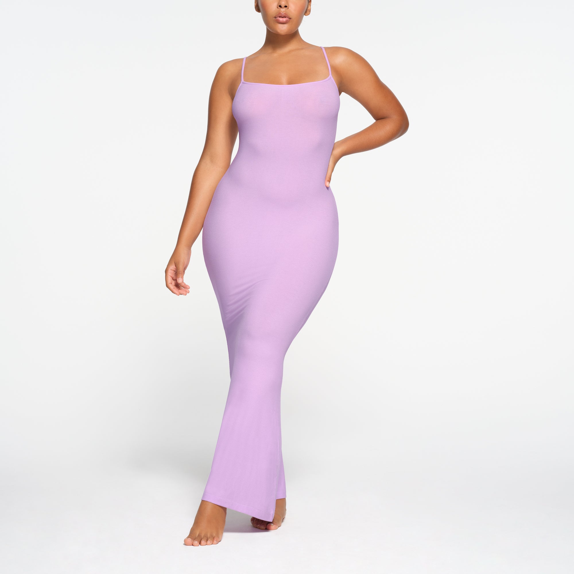 SOFT LOUNGE LONG SLIP DRESS SUGAR PLUM