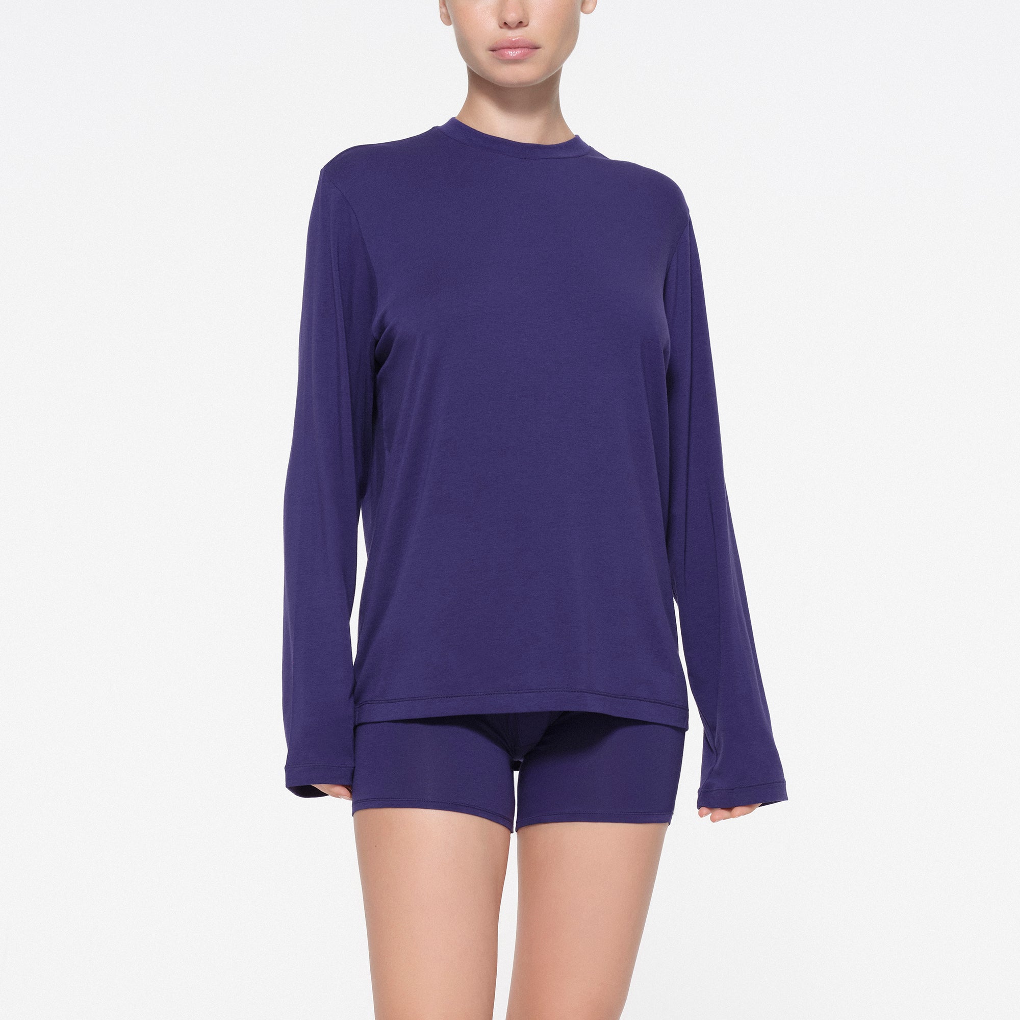 トップス Boyfriend 12oz long sleeve holiday Boyfriend No Iron Stretch Long Sleeve Tunic- Foxcroft