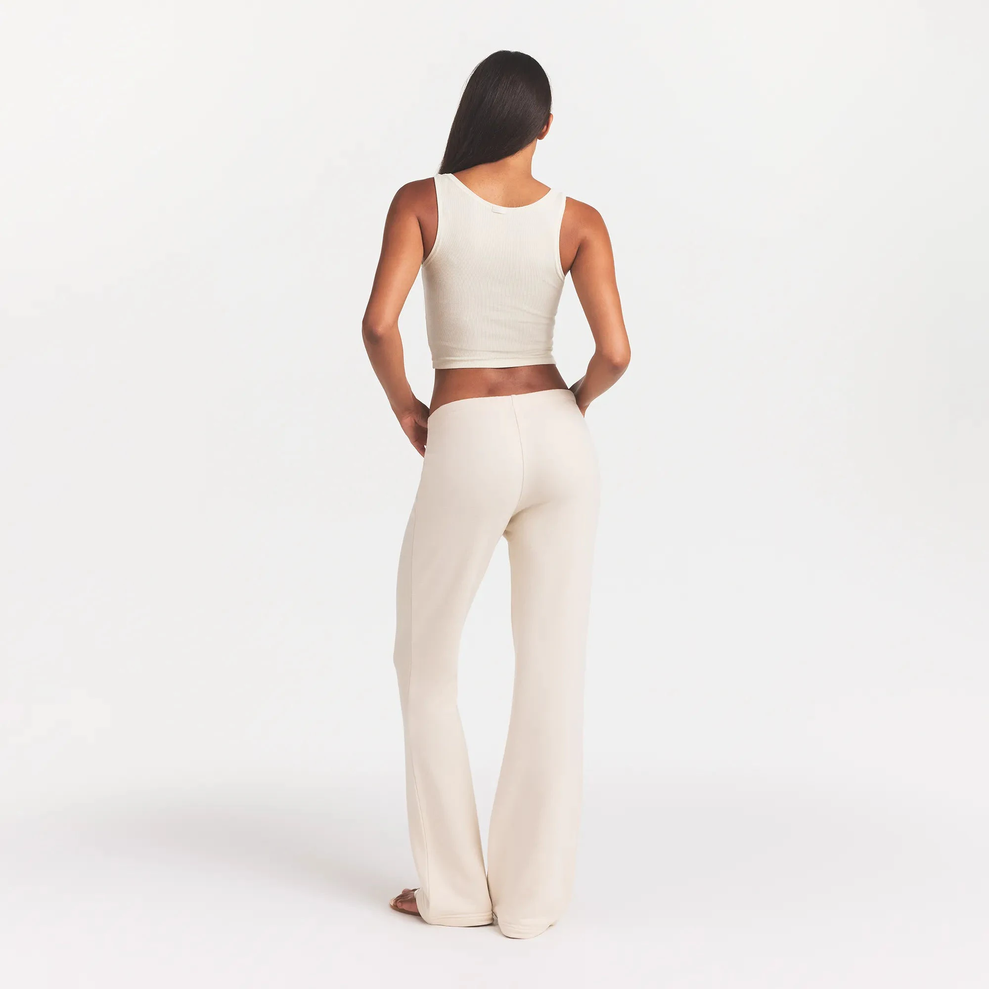COTTON RIB TANK | BONE ON A MODEL BACK VIEW @ | FOCUS: 0.0, 1.0, 0.9