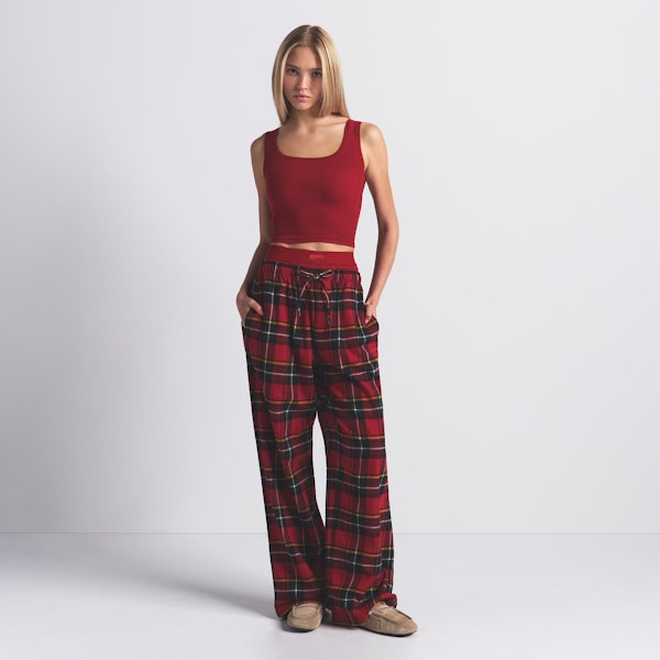 COTTON RIB TANK | BRICK ON A MODEL FRONT VIEW @ | FOCUS: 0.0, 1.0, 0.9