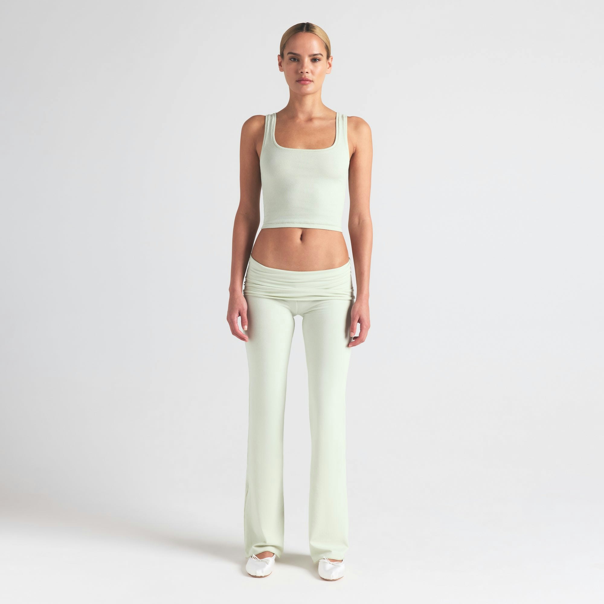 COTTON RIB TANK | SPEARMINT ON A MODEL FRONT VIEW | FOCUS: 0.0, 1.0, 0.9