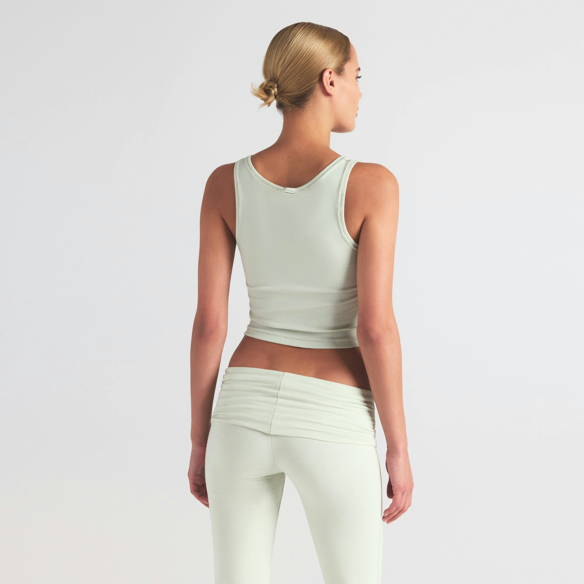 COTTON RIB TANK | SPEARMINT ON A MODEL SIDE VIEW | FOCUS: 0.0, 1.0, 0.9