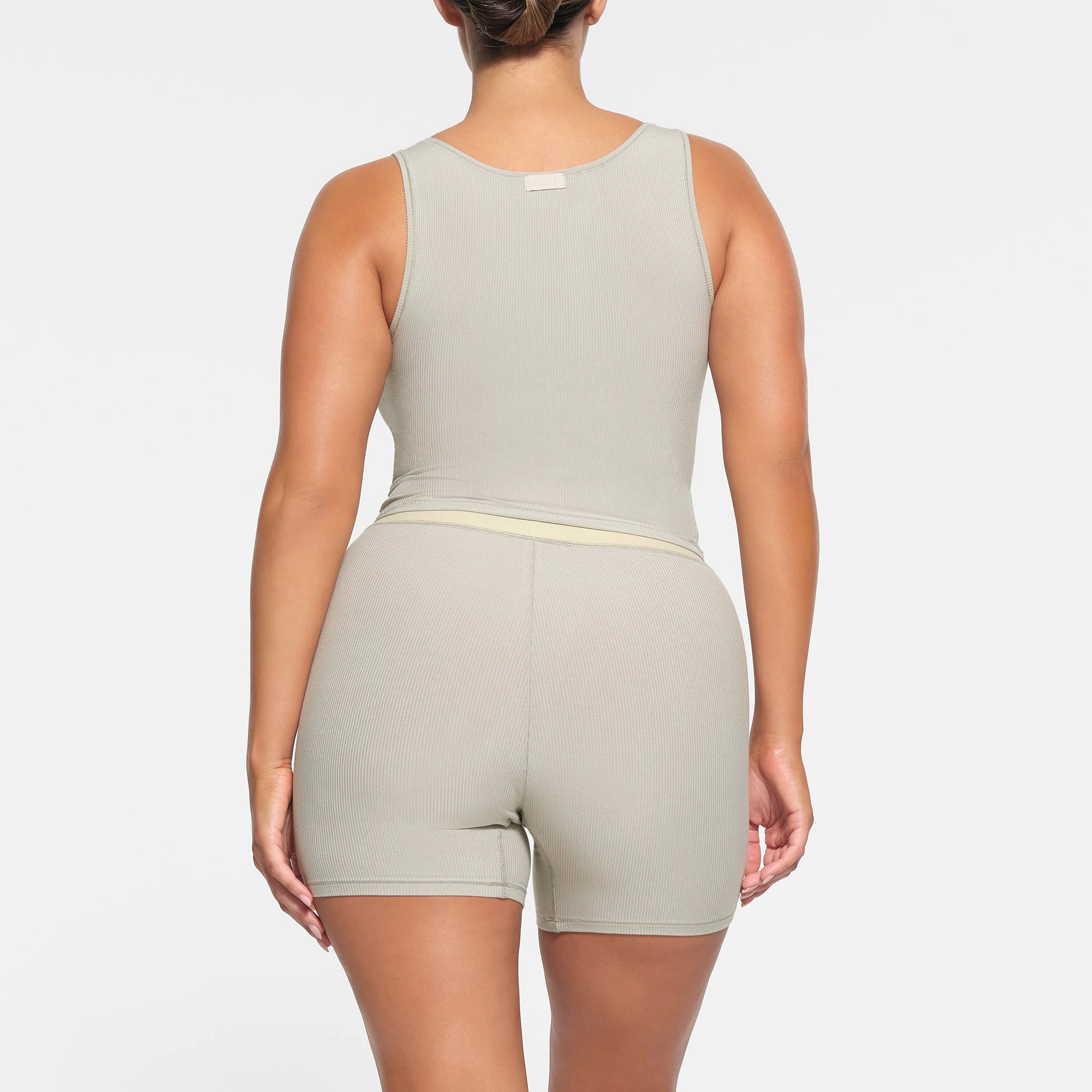 SOFT LOUNGE TANK WORN BY A MODEL IN BACK VIEW