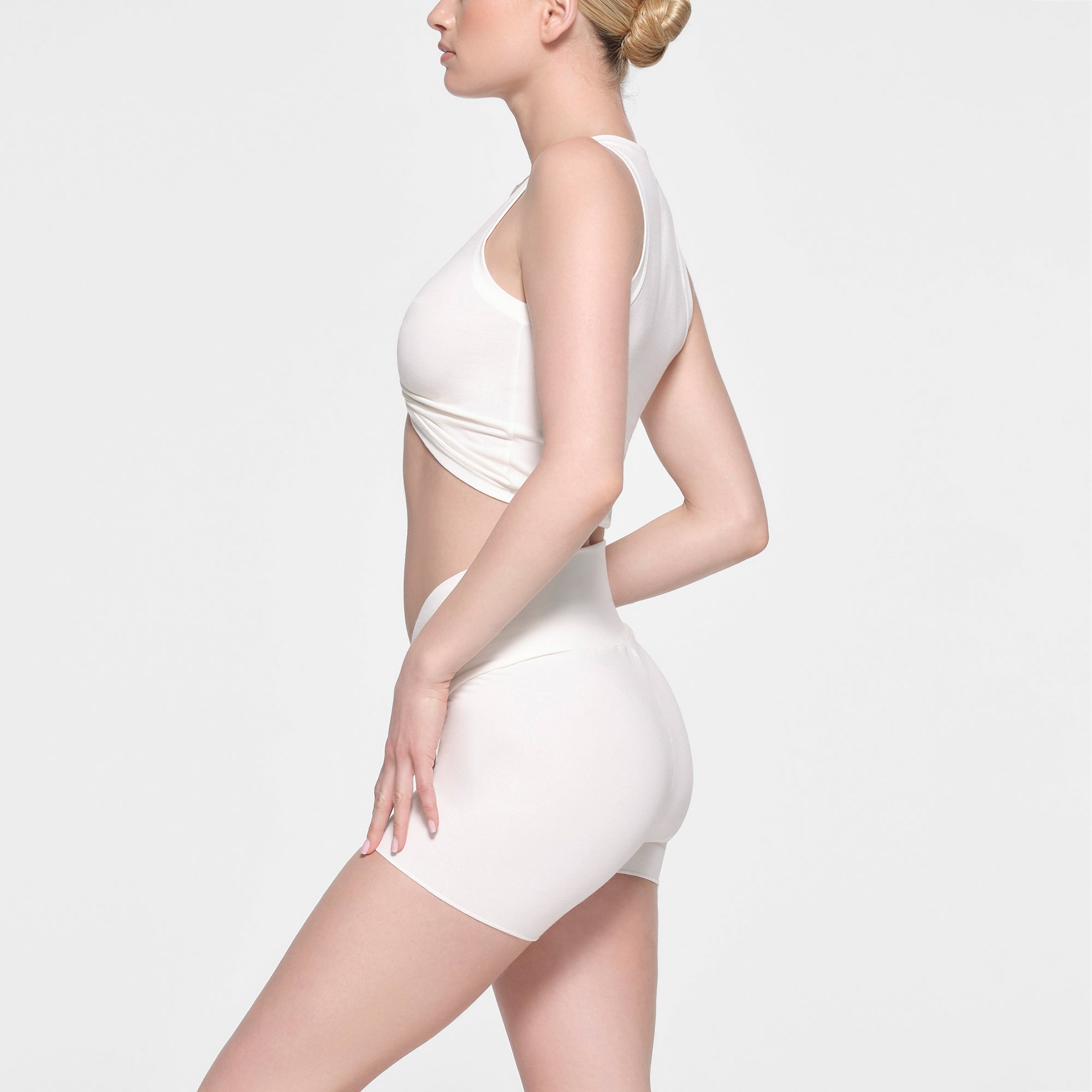 COTTON TWIST CROPPED TANK | MARBLE
