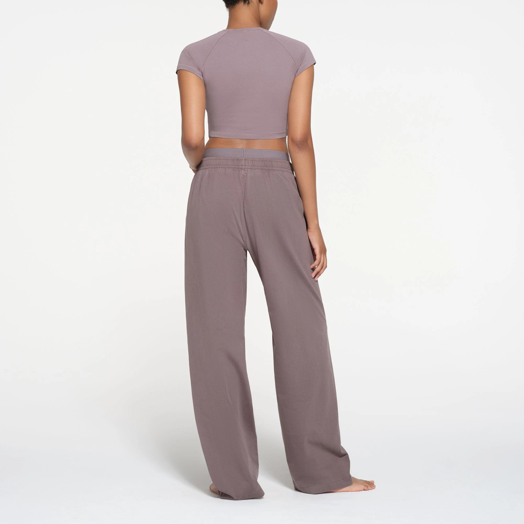 NEW VINTAGE CROPPED RAGLAN T-SHIRT | ZINC ON A MODEL BACK VIEW