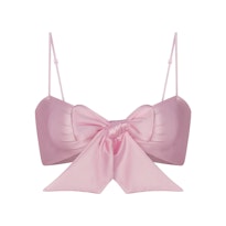 STRETCH SATIN TIE FRONT BRALETTE