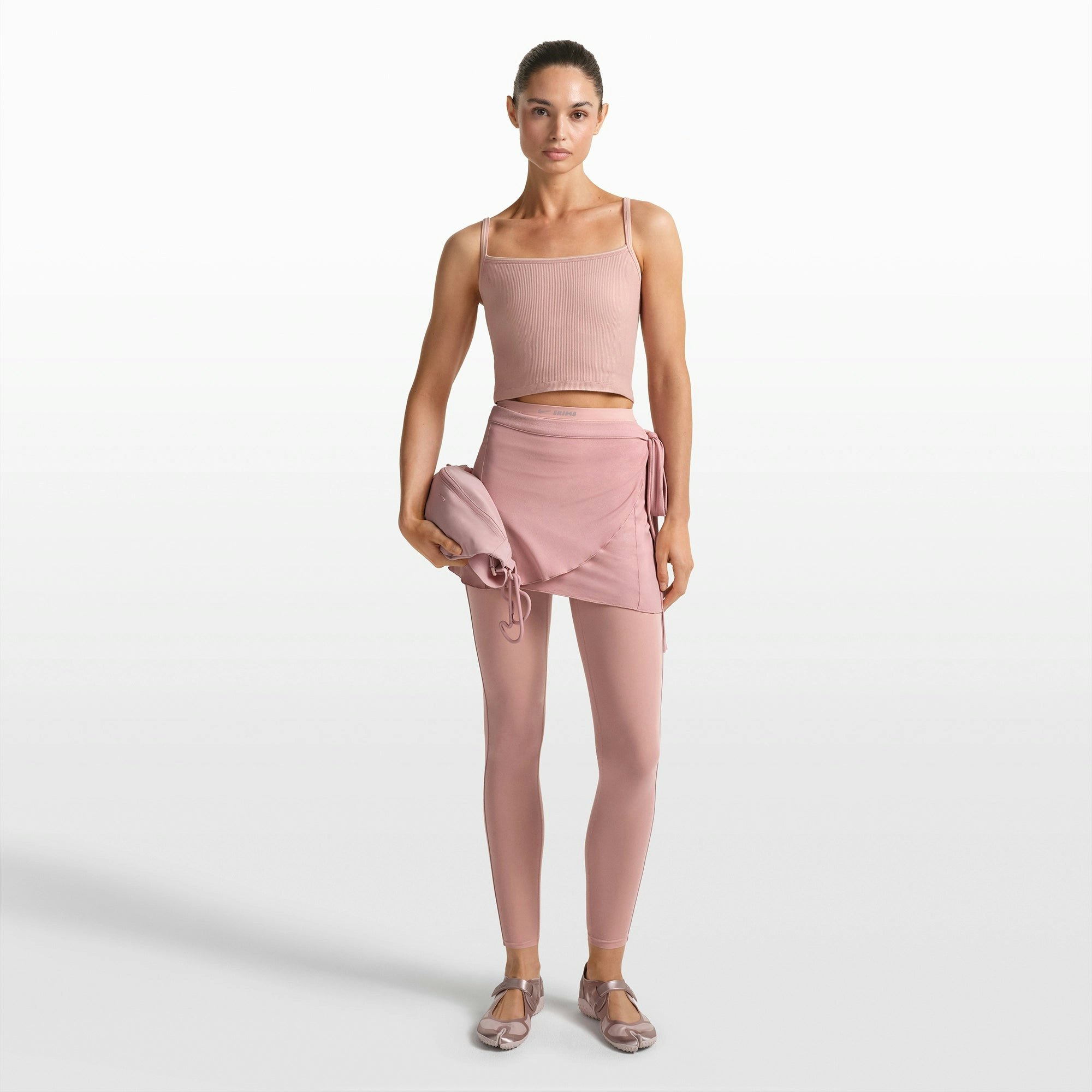 NikeSKIMS RIBBED SEAMLESS CAMI | HIMALAYAN ON A MODEL FRONT VIEW @ | FOCUS: 0.0, 1.0, 0.9