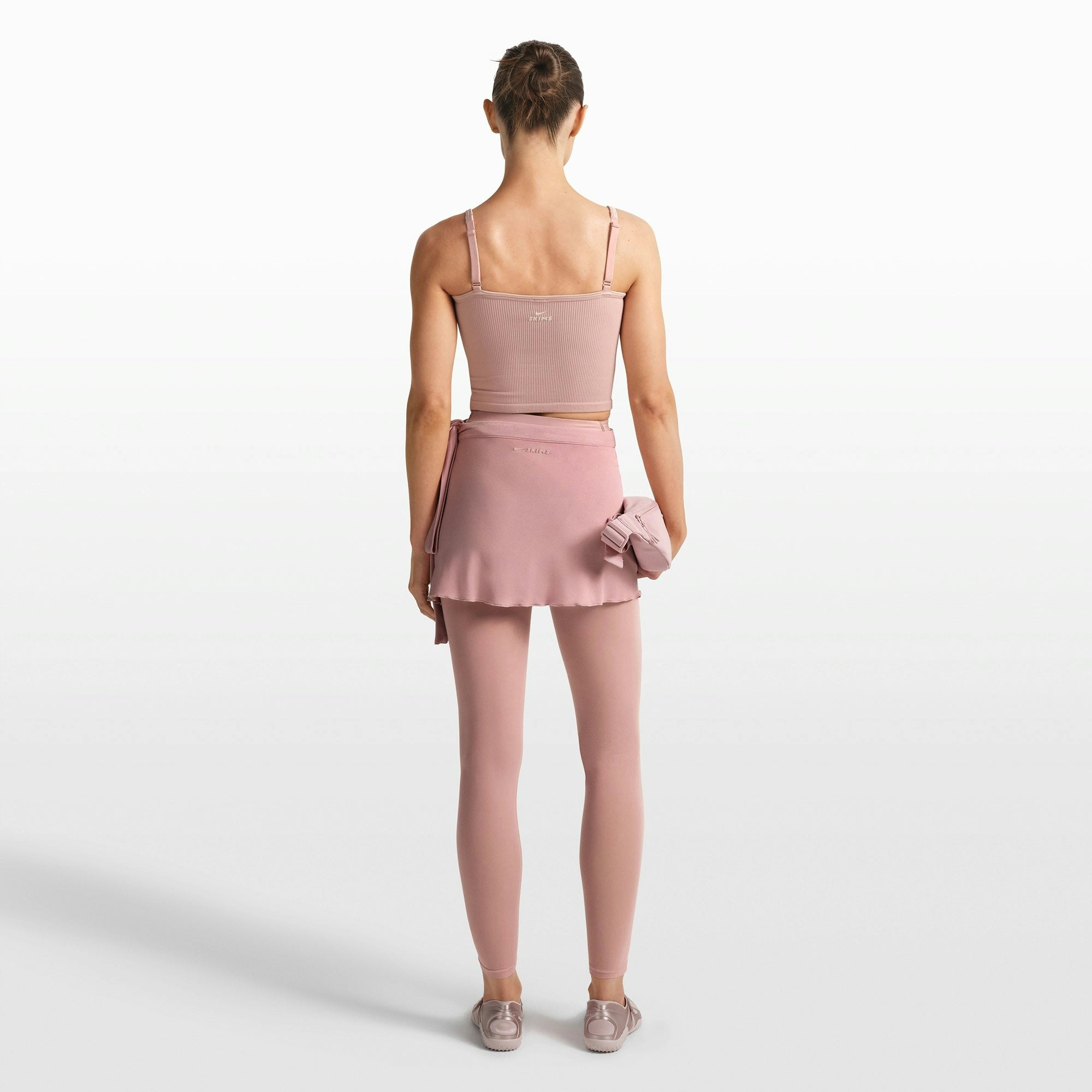 NikeSKIMS RIBBED SEAMLESS CAMI | HIMALAYAN/ECRU ON A MODEL FRONT VIEW @ | FOCUS: 0.0, 1.0, 0.9