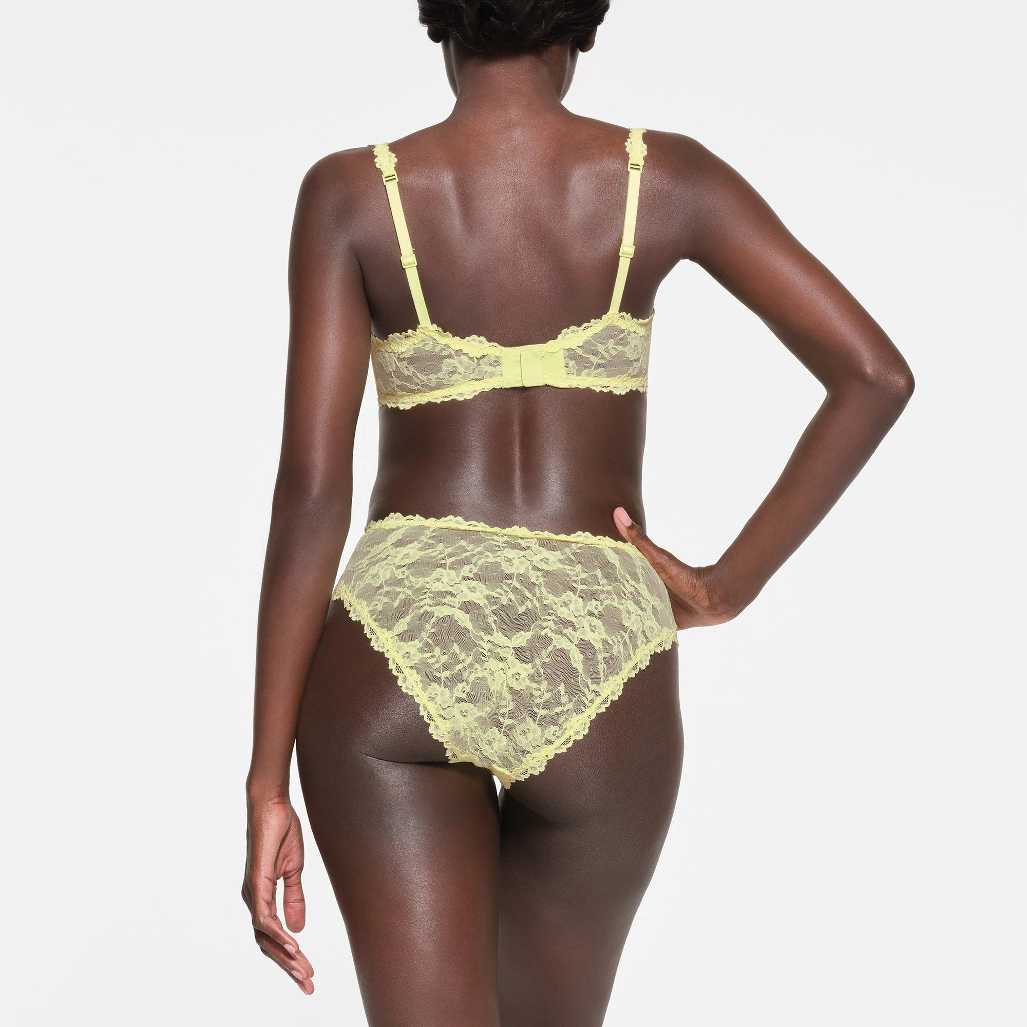 STRETCH LACE UNLINED DEMI BRA | LEMONADE ON A MODEL BACK VIEW