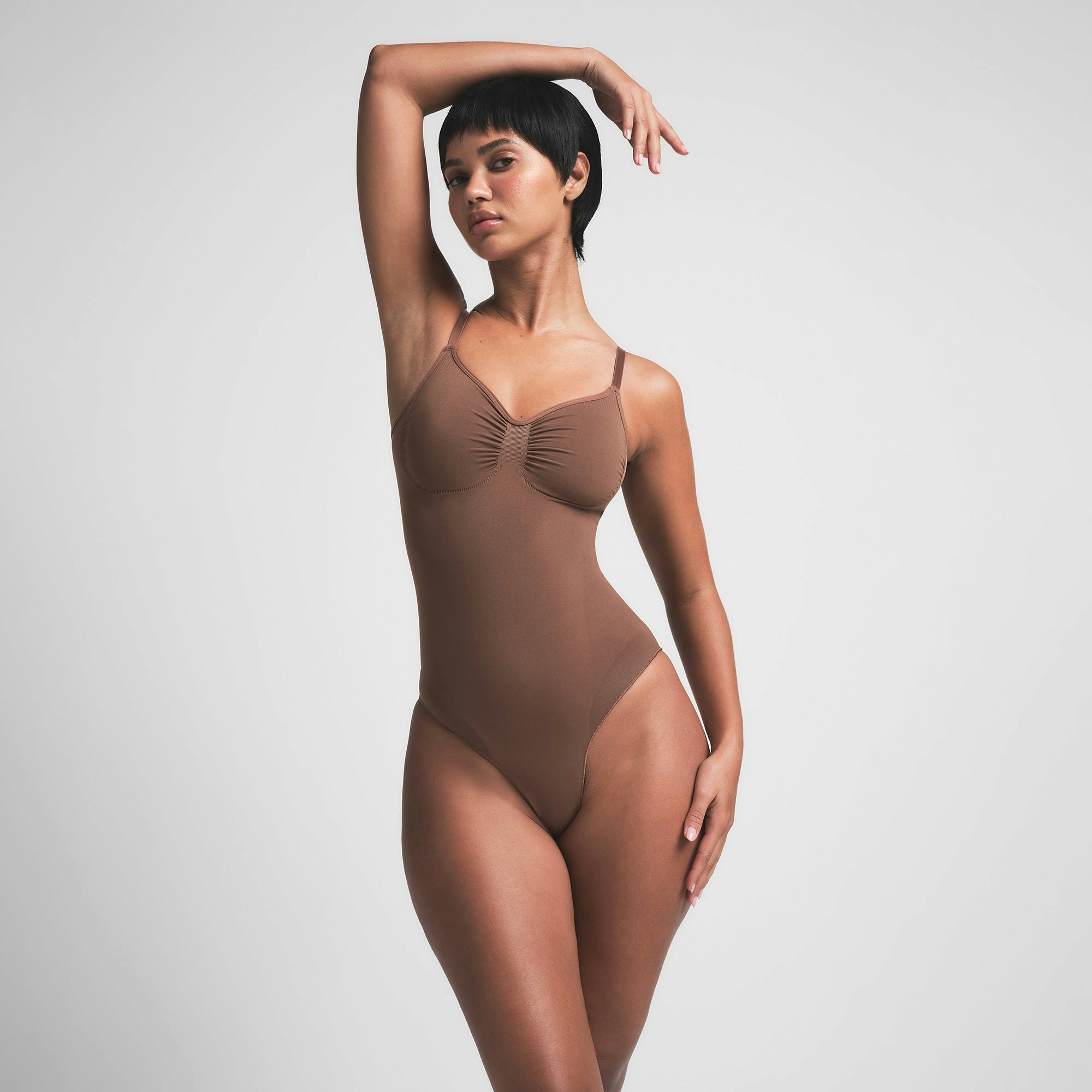 SEAMLESS SCULPT BRIEF BODYSUIT | JASPER ON A MODEL FRONT VIEW | FOCUS: 0.0, 1.0, 0.9