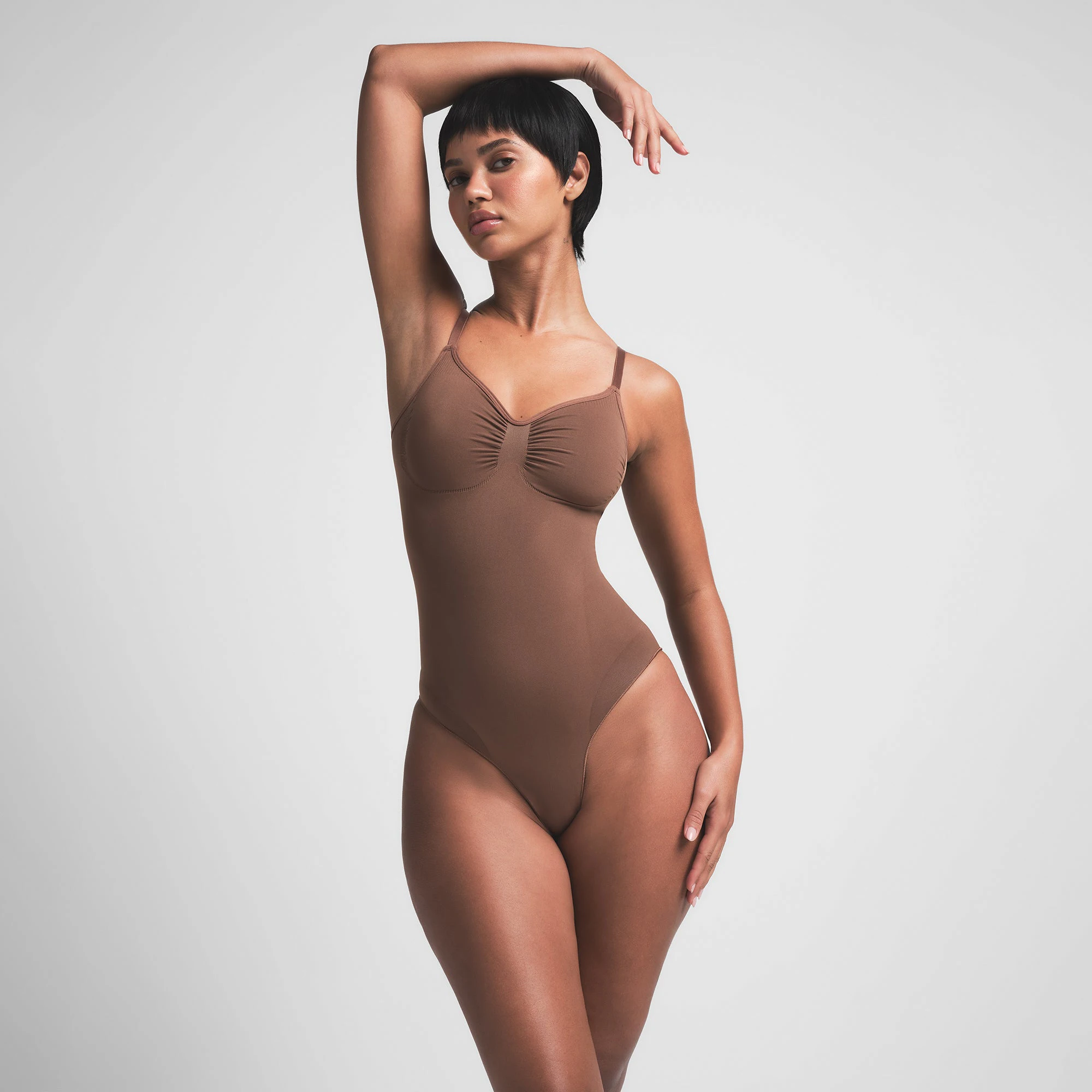 SEAMLESS SCULPT BRIEF BODYSUIT | JASPER ON A MODEL FRONT VIEW