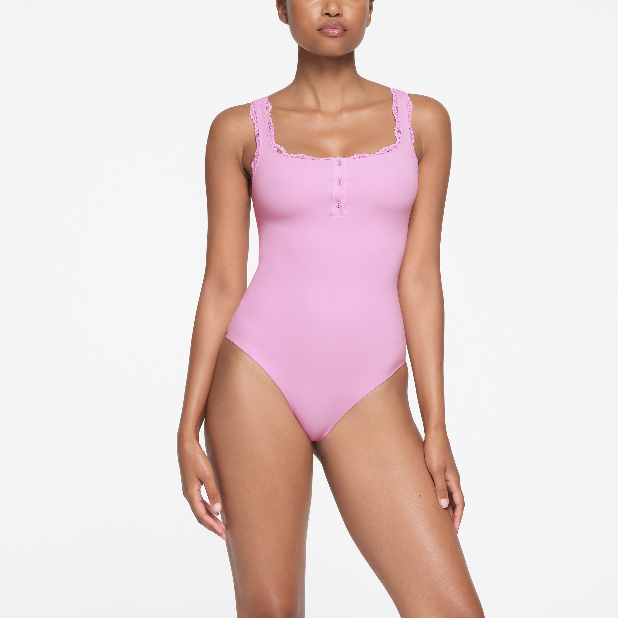 FITS EVERYBODY LACE HENLEY BODYSUIT PETAL