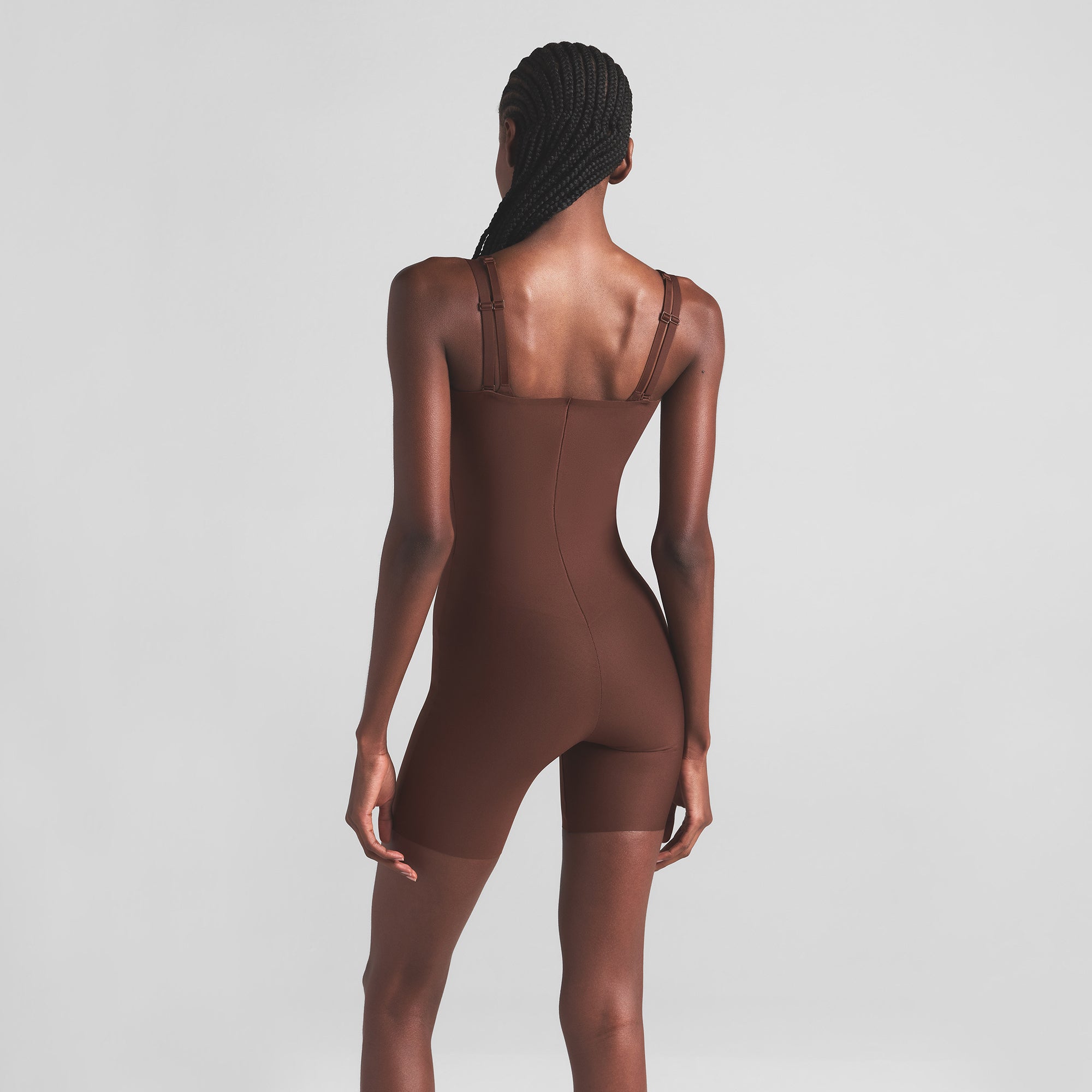 SKIMS BODY CORE SCULPT OPEN BUST MID THIGH BODYSUIT | COCOA | SKIMS