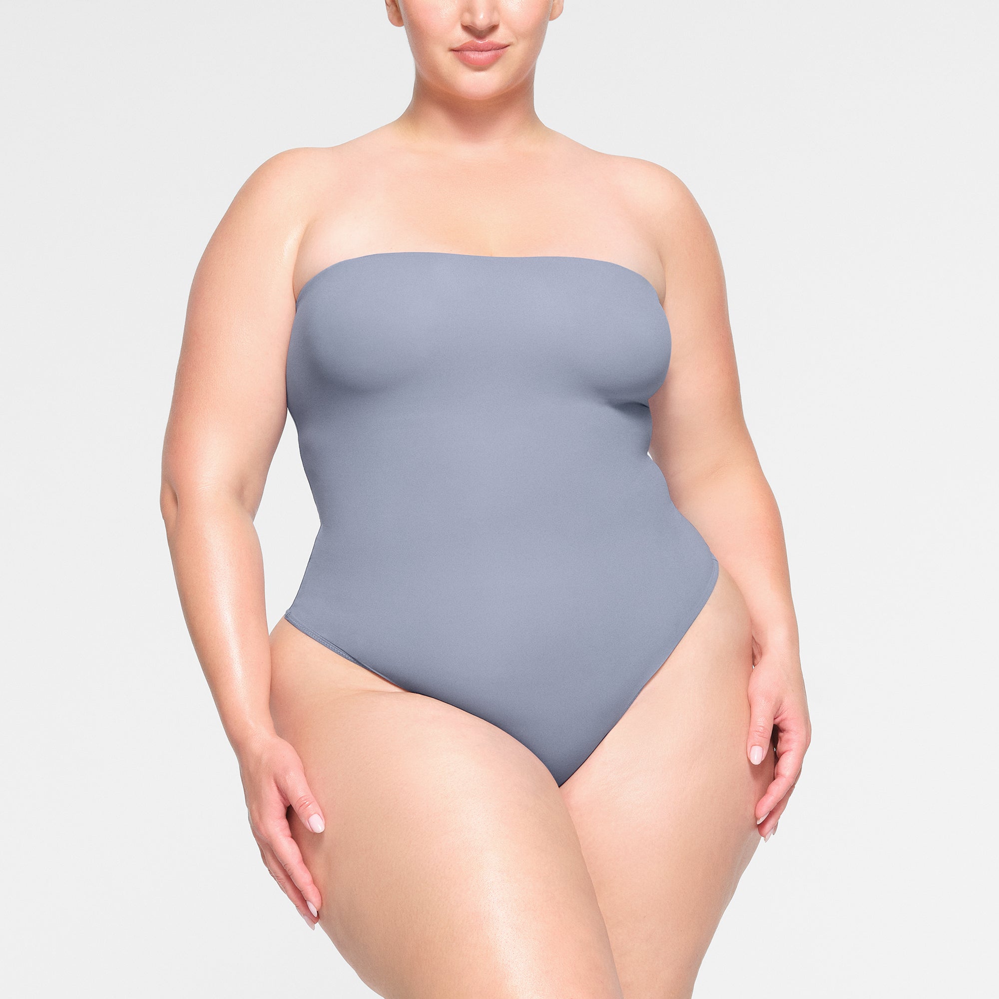 Grey strapless bodysuit hotsell