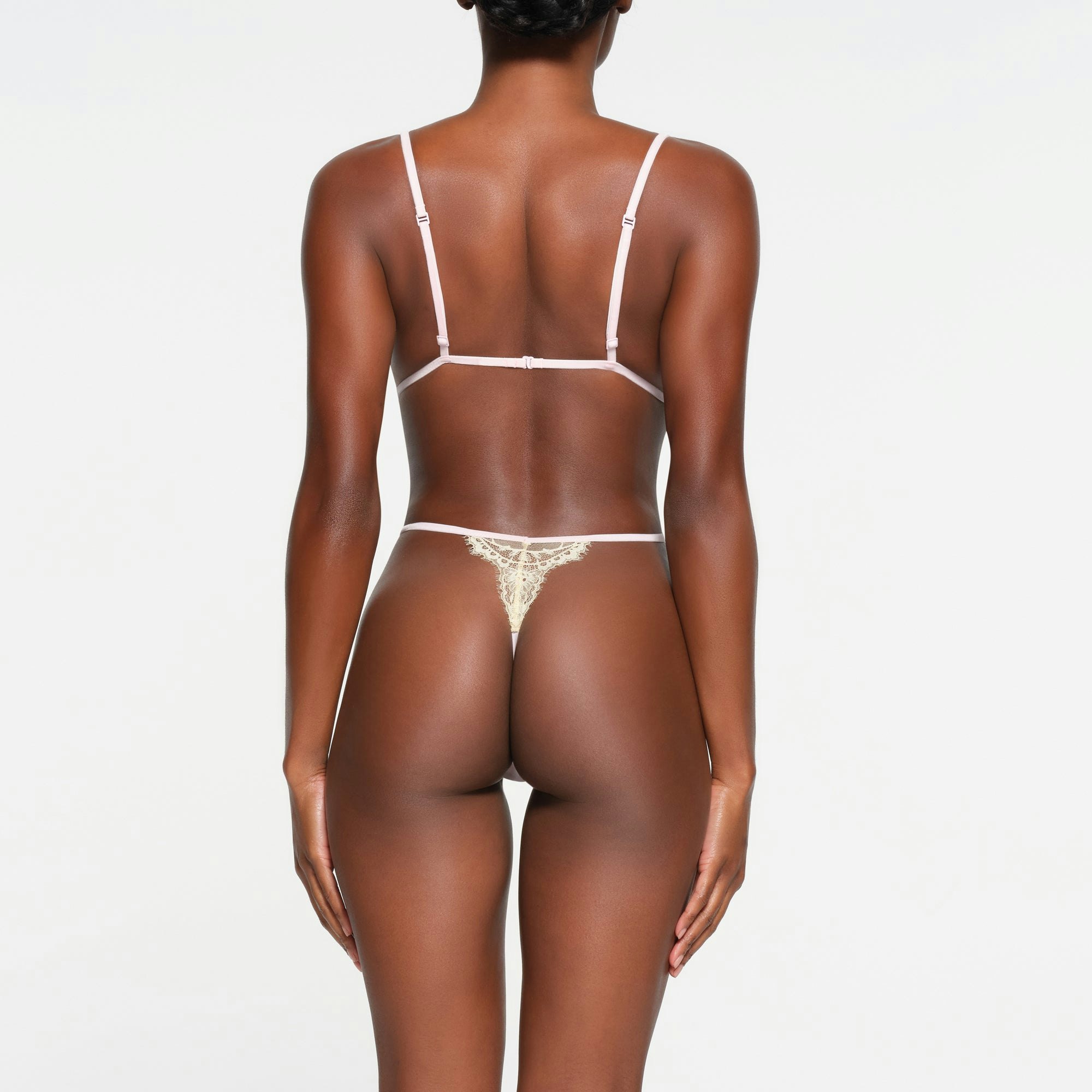 VELVET LACE TEDDY | CHERRY BLOSSOM MULTI ON A MODEL BACK VIEW