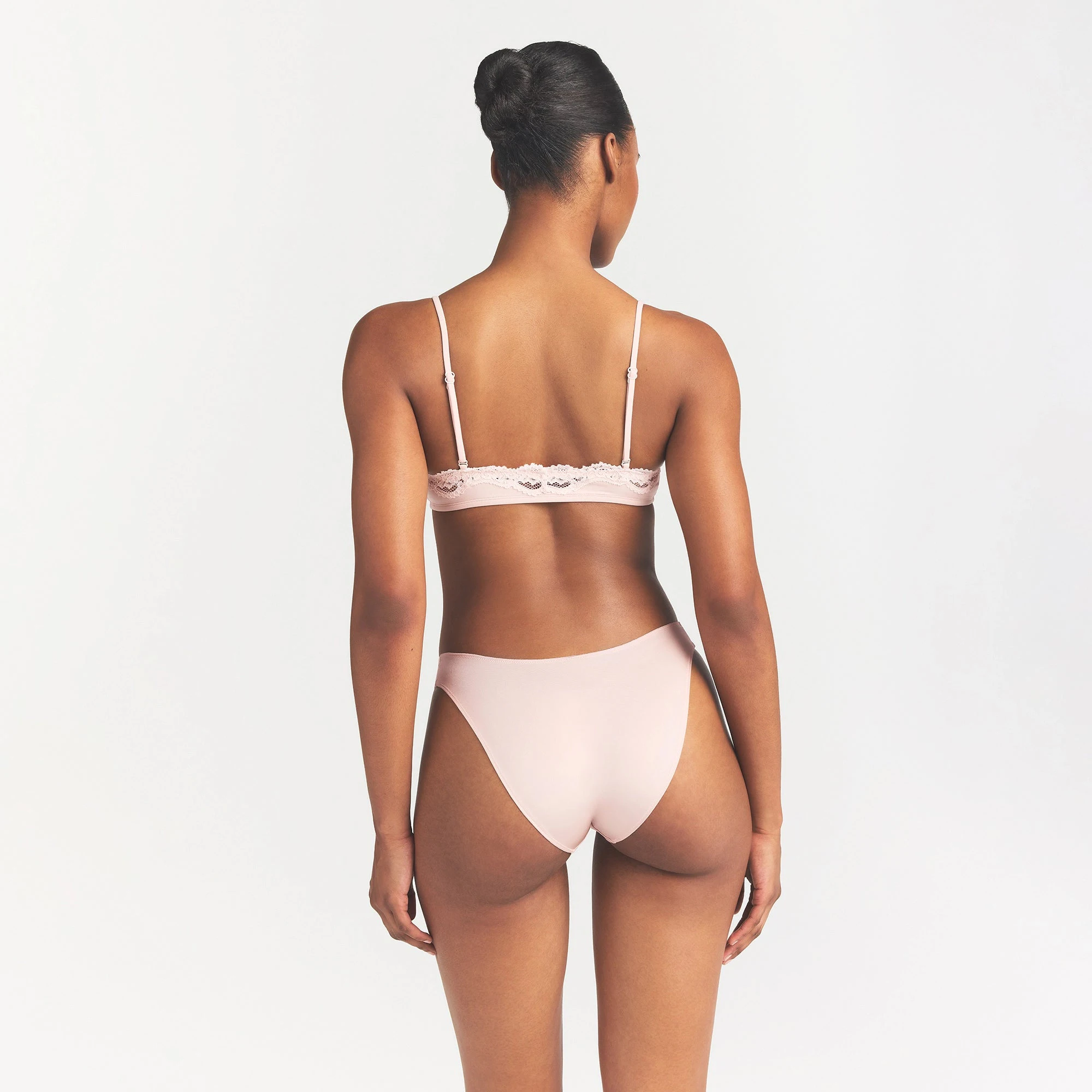 SHINE FOUNDATIONS DIPPED BIKINI | DUSTY PINK ON A MODEL BACK VIEW @ | FOCUS: 0.0, 1.0, 0.9