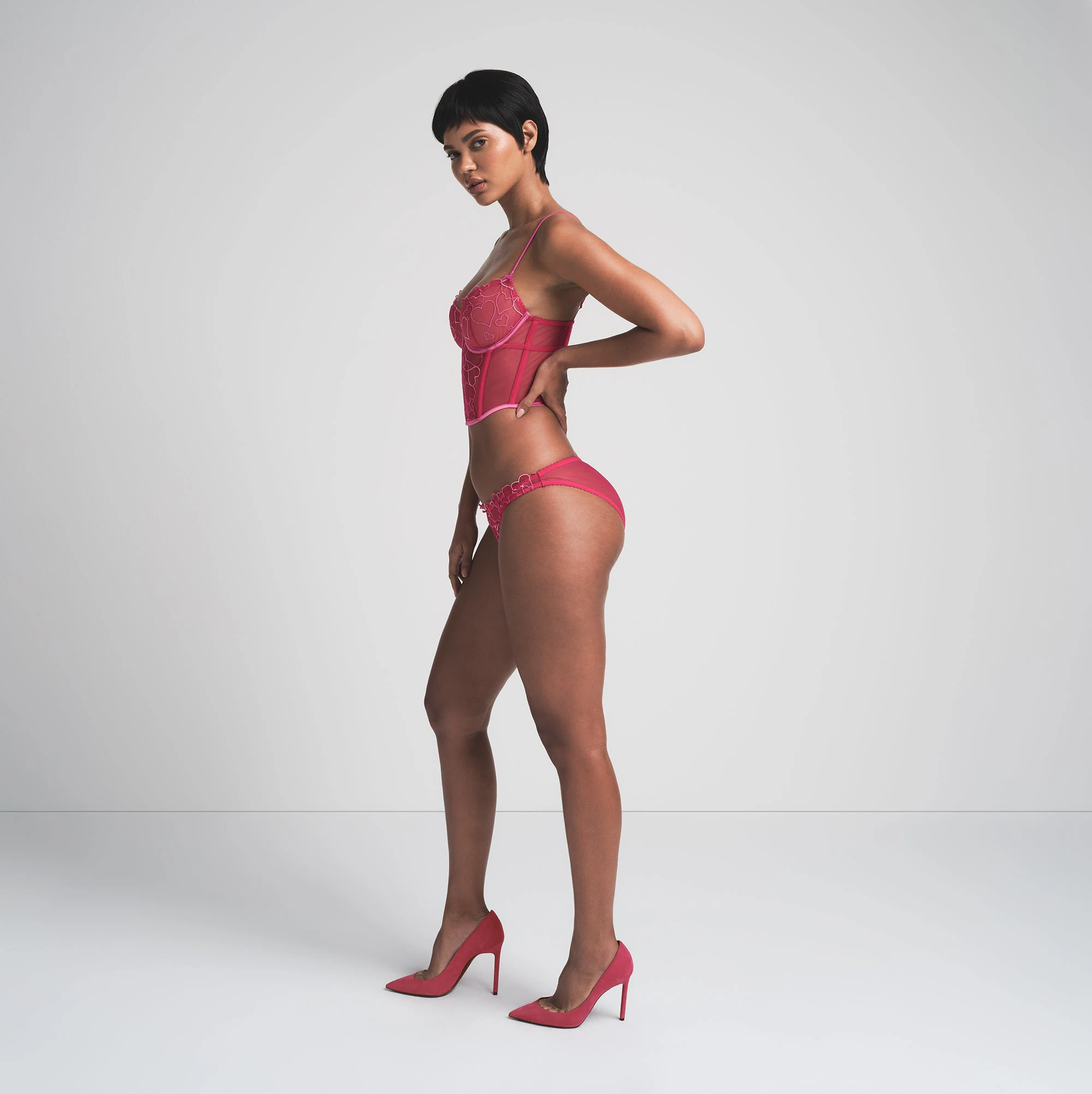 EMBROIDERED TULLE BIKINI | PUNCH ON A MODEL SIDE VIEW | FOCUS: 0.0, 1.0, 0.9