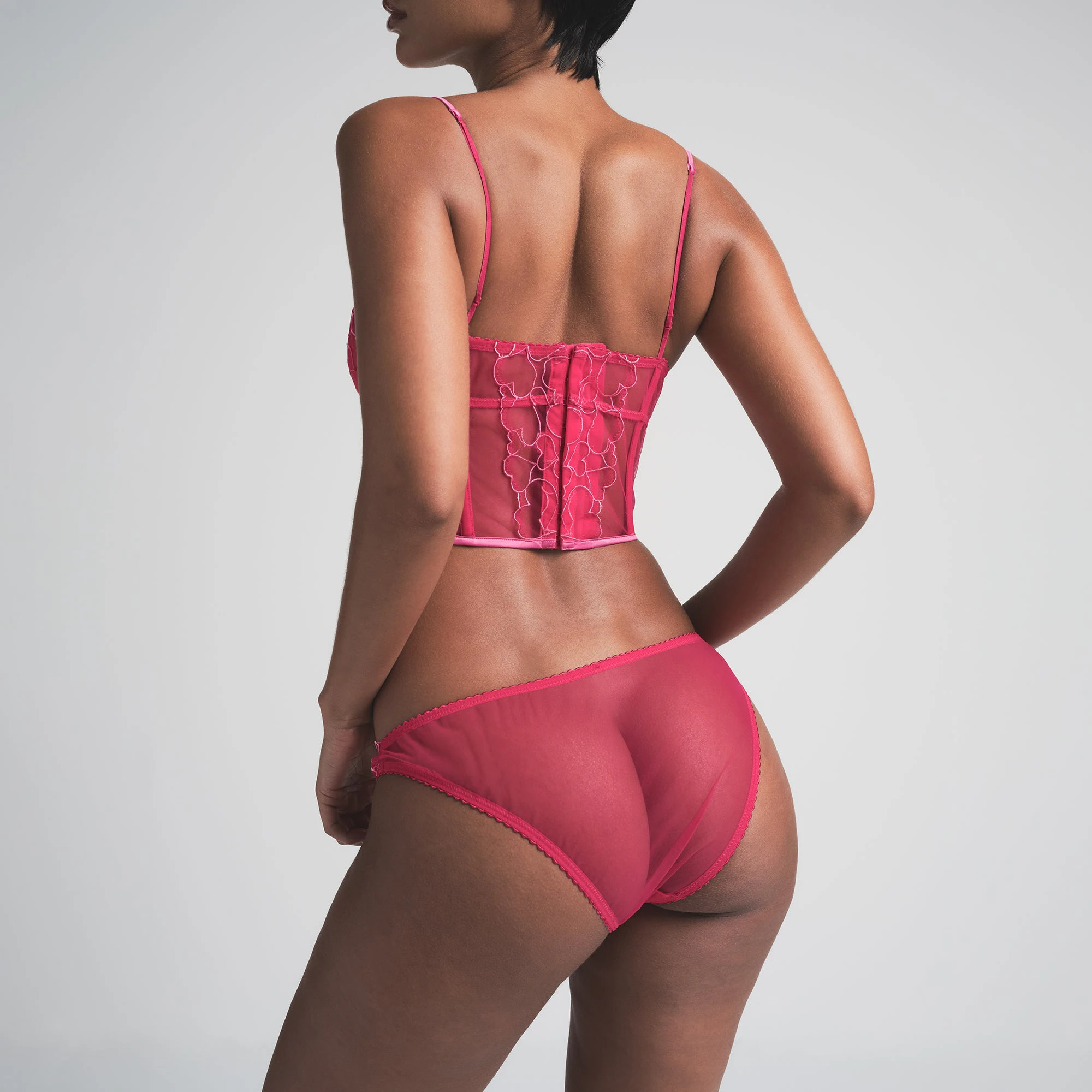 EMBROIDERED TULLE BIKINI | PUNCH ON A MODEL SIDE VIEW | FOCUS: 0.0, 1.0, 0.9