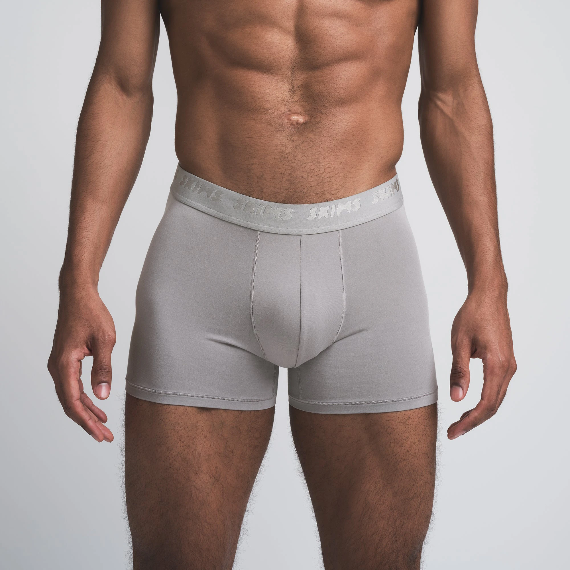 SKIMS STRETCH MENS 3 INCH BOXER BRIEF 3-PACK | INDIGO MULTI ON A MODEL FRONT VIEW | FOCUS: 0.0, 1.0, 0.9