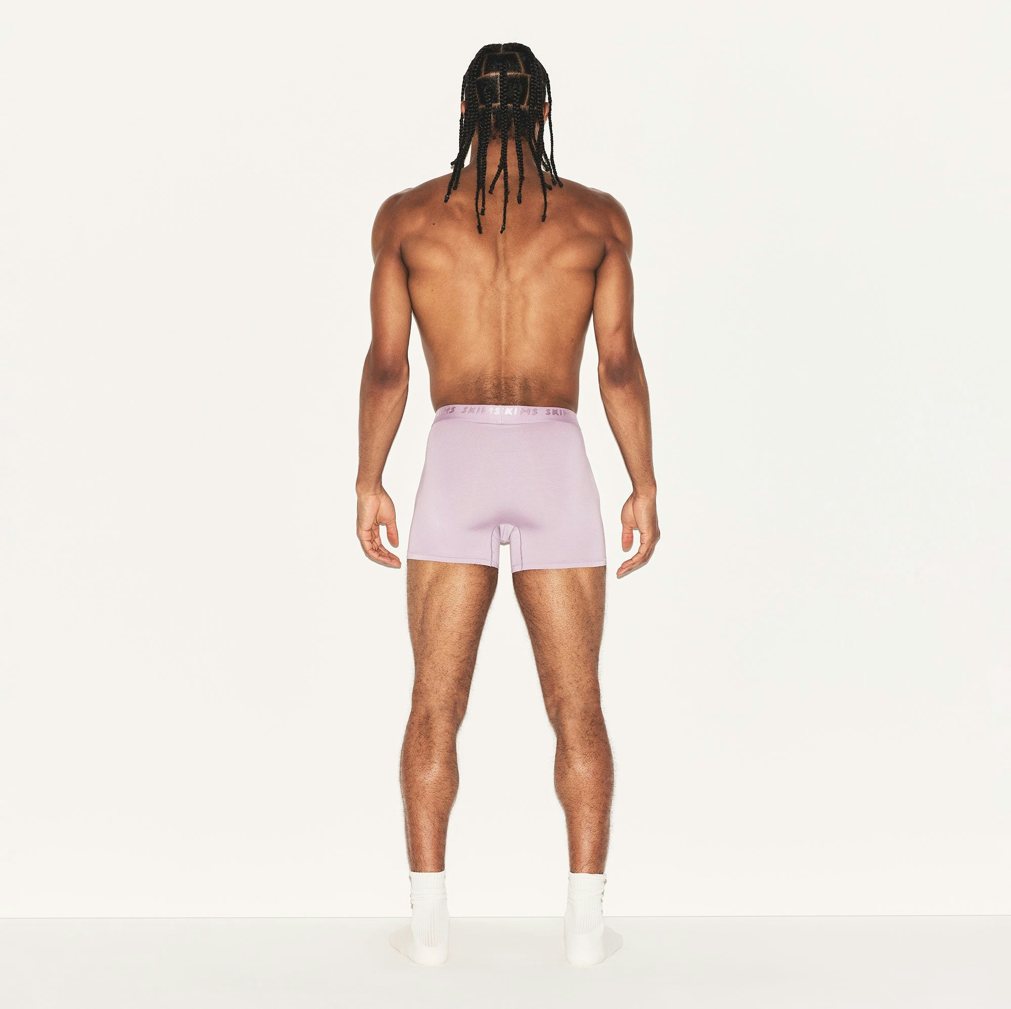 SKIMS STRETCH MENS 3 INCH BOXER BRIEF 3-PACK  | MELROSE MULTI ON A MODEL BACK VIEW | FOCUS: 0.0, 1.0, 0.9