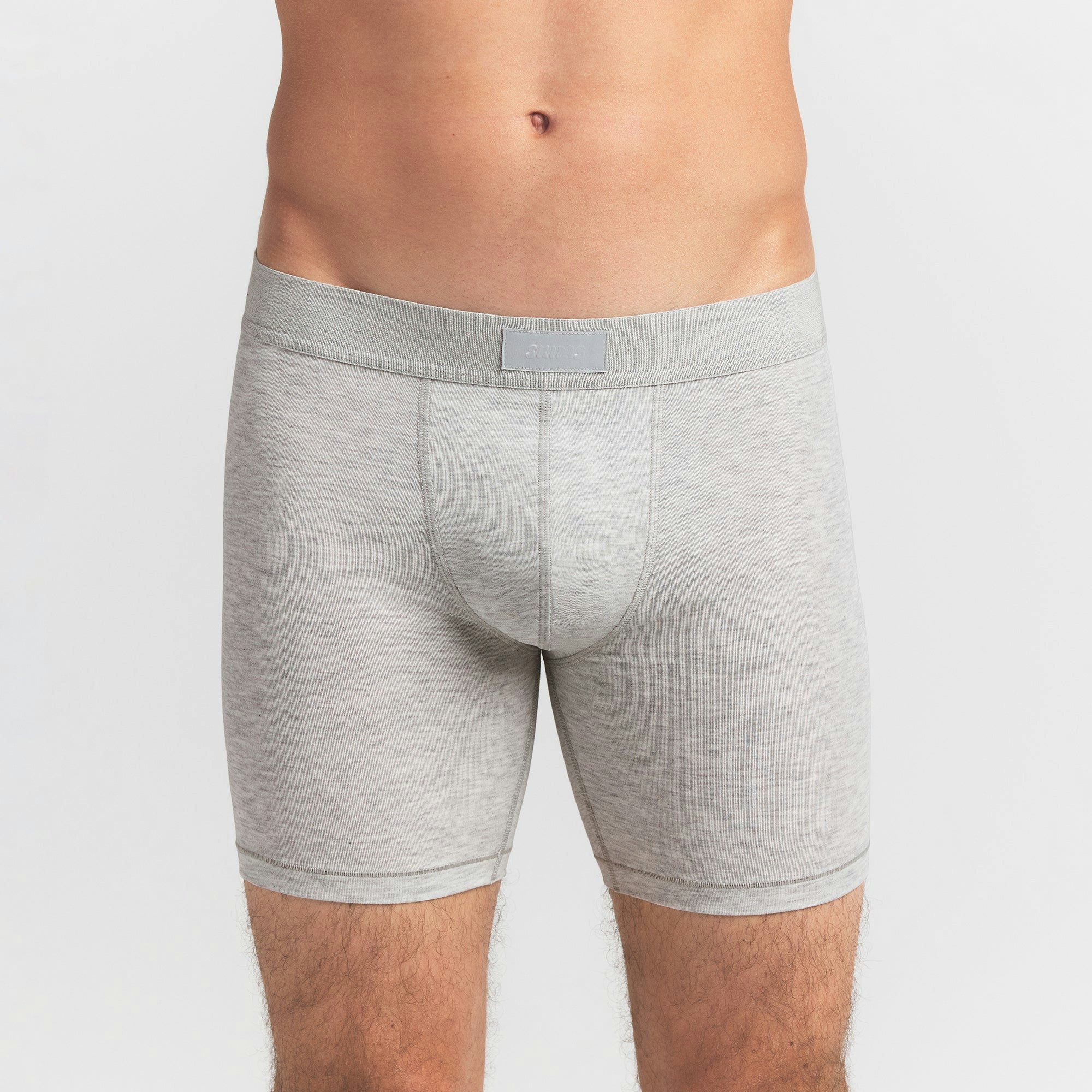 SKIMS STRETCH MENS 5" BOXER BRIEF 3-PACK | RAVEN MULTI ON A MODEL FRONT VIEW @ | FOCUS: 0.0, 1.0, 0.9