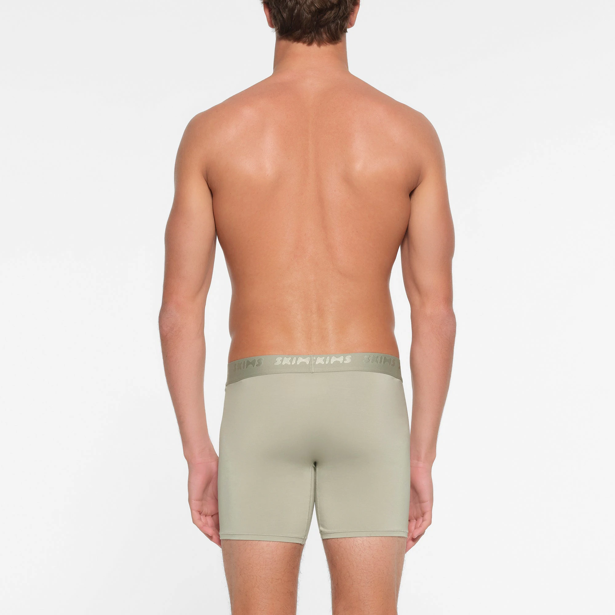 SKIMS STRETCH MENS 5" BOXER BRIEF 3-PACK | TALC MULTI ON A MODEL BACK VIEW