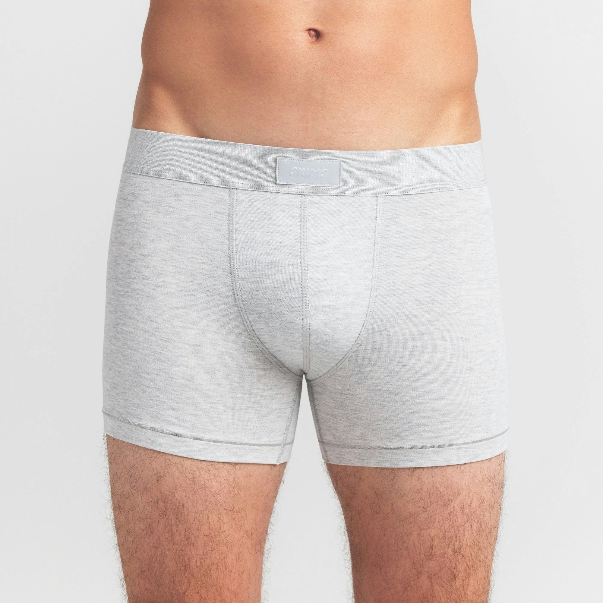 SKIMS COTTON MENS 3" BOXER BRIEF 3-PACK | RUBY ESPRESSO MULTI ON A MODEL FRONT VIEW @ | FOCUS: 0.0, 1.0, 0.9