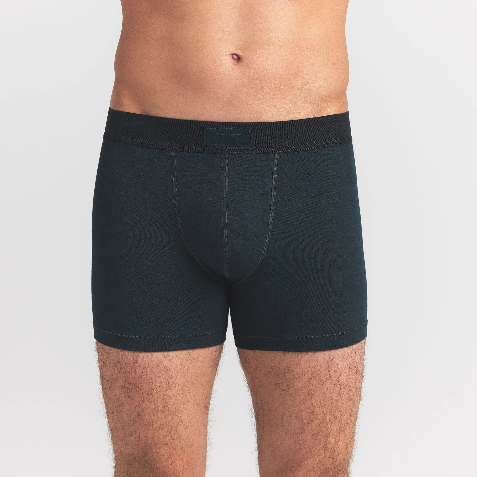 SKIMS COTTON MENS 3" BOXER BRIEF 3-PACK | VERDANT MULTI ON A MODEL FRONT VIEW @ | FOCUS: 0.0, 1.0, 0.9