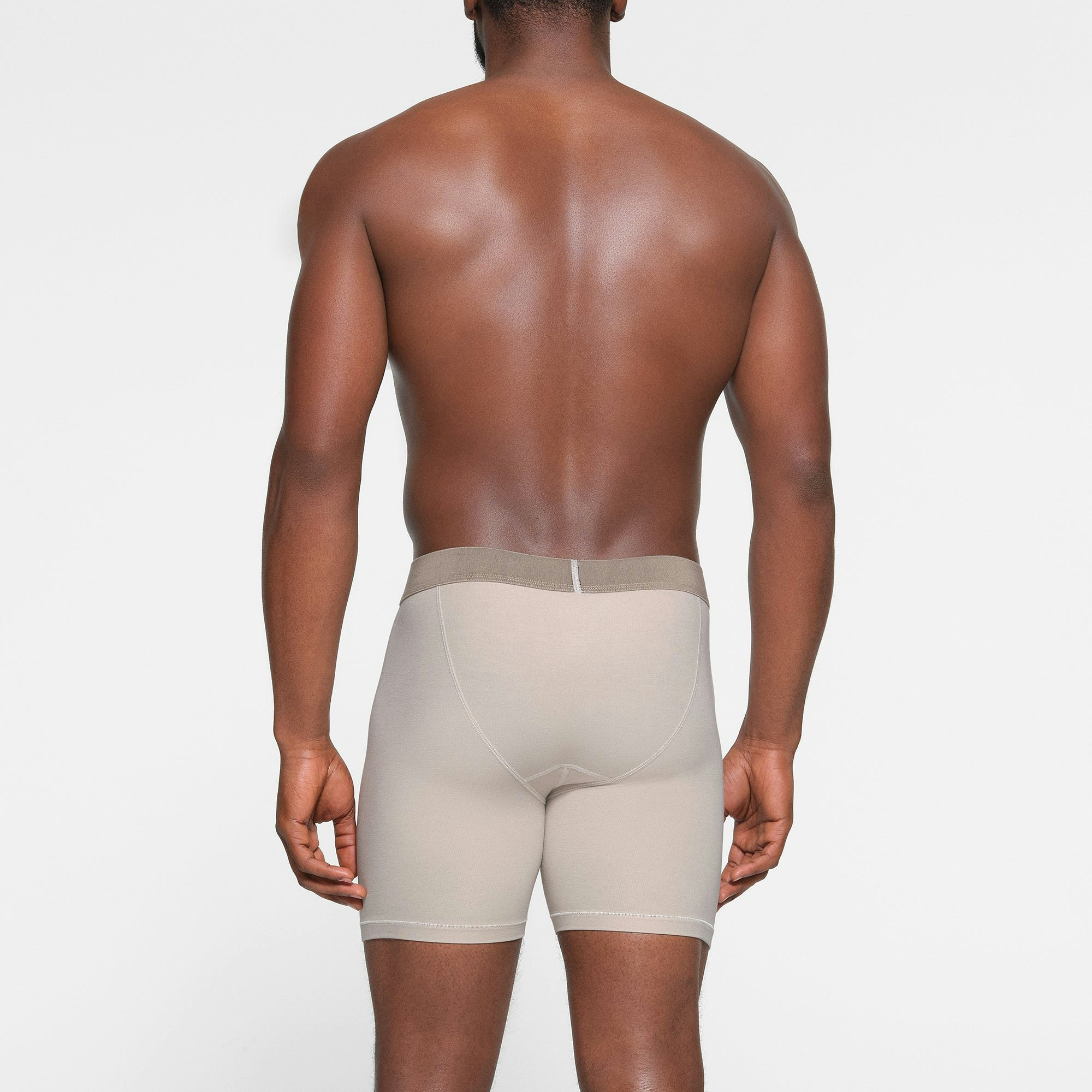 SKIMS COTTON MENS 5" BOXER BRIEF 3-PACK ON A MODEL BACK VIEW