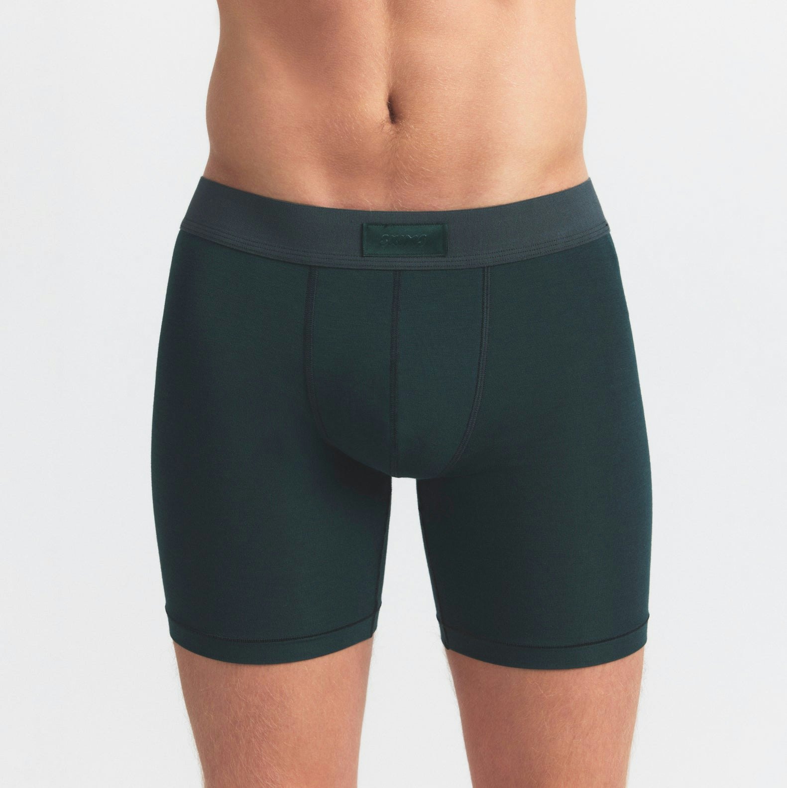 SKIMS COTTON MENS 5" BOXER BRIEF 5-PACK | BLUE BLACK STONE MULTI ON A MODEL SIDE VIEW @ | FOCUS: 0.0, 1.0, 0.9