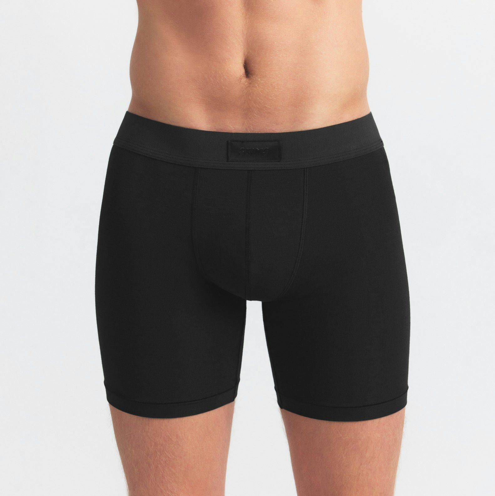 SKIMS COTTON MENS 5" BOXER BRIEF 5-PACK | BLUE BLACK STONE MULTI ON A MODEL SIDE VIEW @ | FOCUS: 0.0, 1.0, 0.9